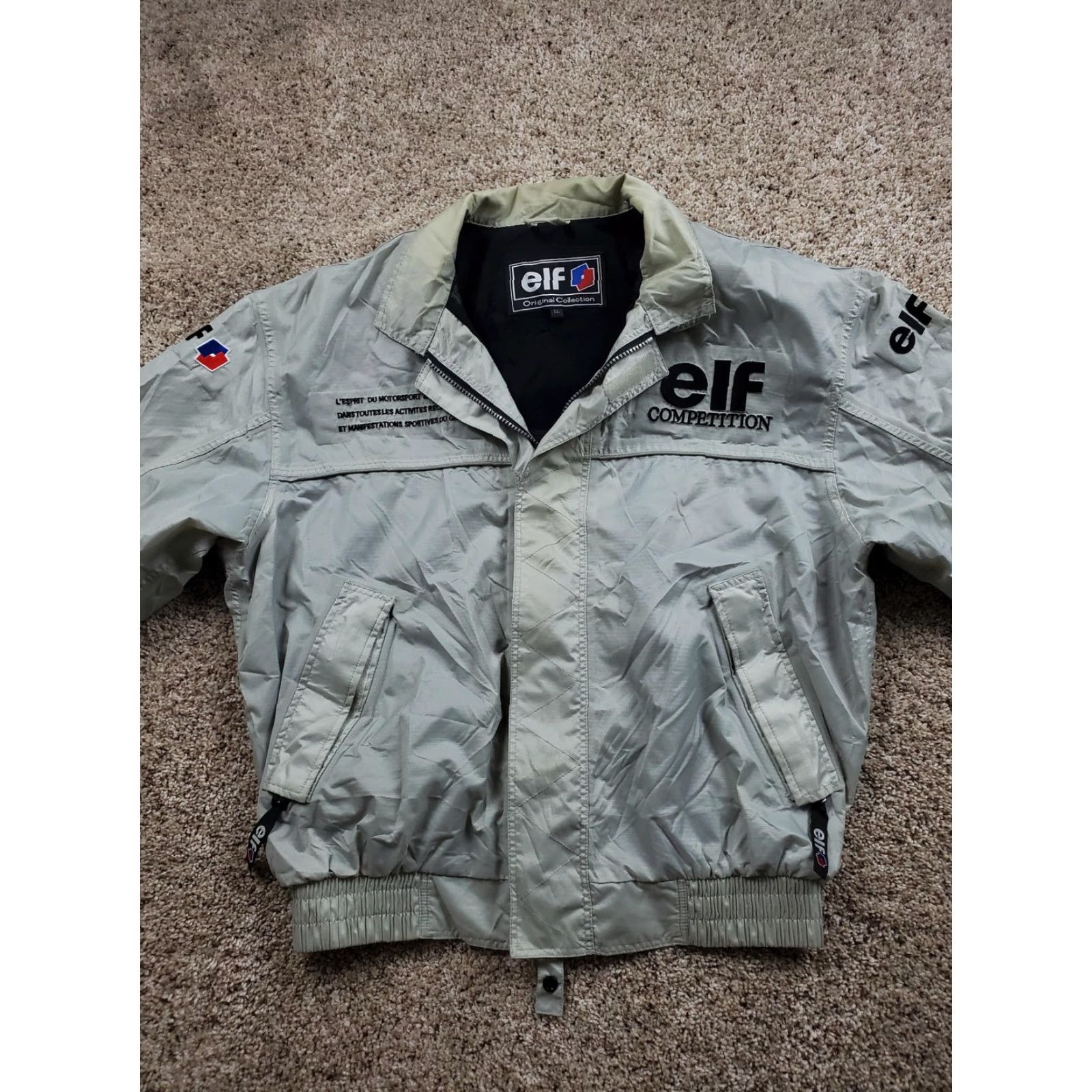 Vintage Elf Racing Competition Jacket Mens Large Gray Bomber Windbreaker Motorsport Jacket Size US XL / EU 56 / 4 - 5 Thumbnail
