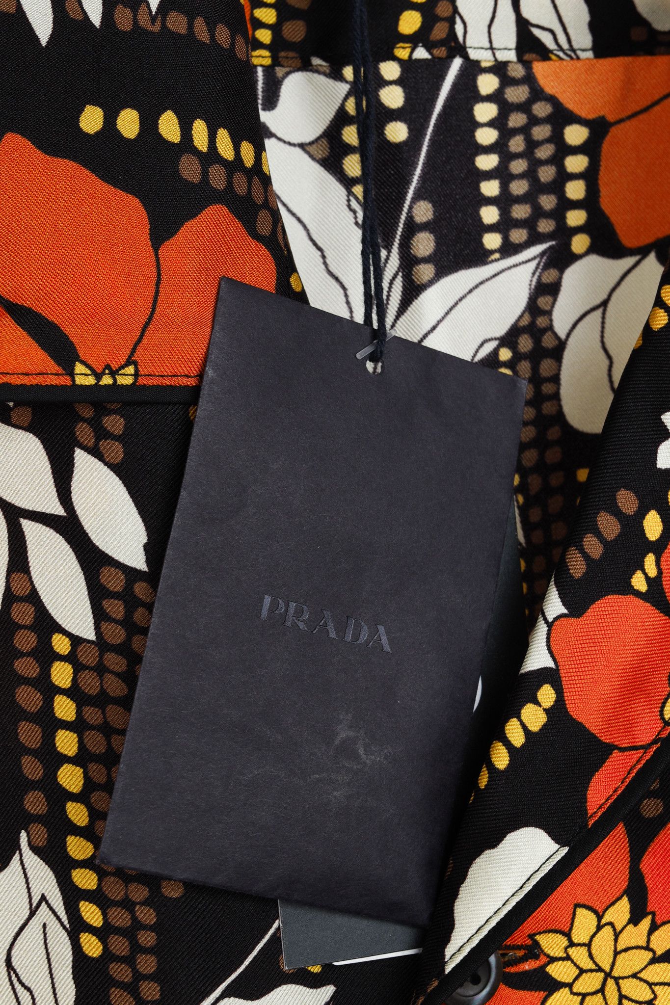 Prada Prada 2018 Orange Silk Hawaiian Print Bowling Shirt Size S / US 4 / IT 40 - 5 Thumbnail