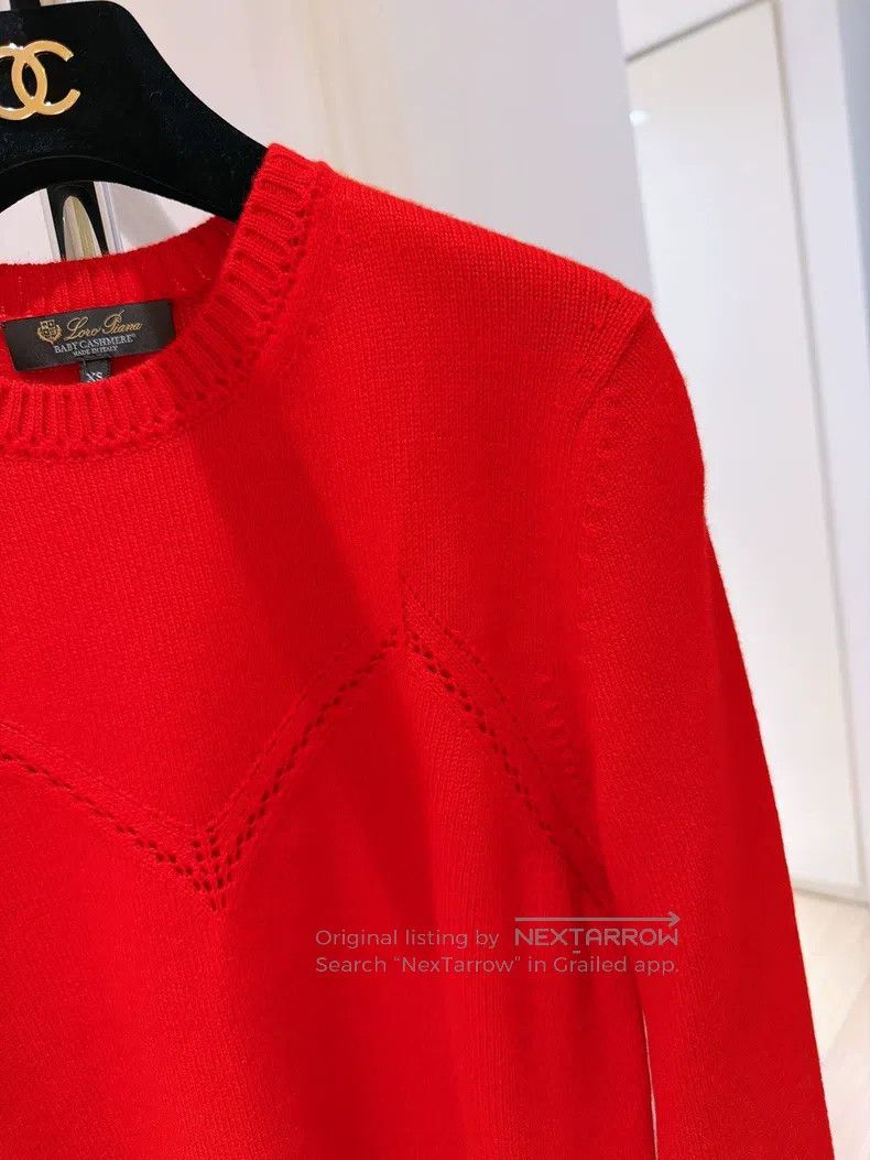Loro Piana Loro Piana Limited Edition Rabbit Red Cashmere Sweater Size XS / US 0-2 / IT 36-38 - 3 Thumbnail