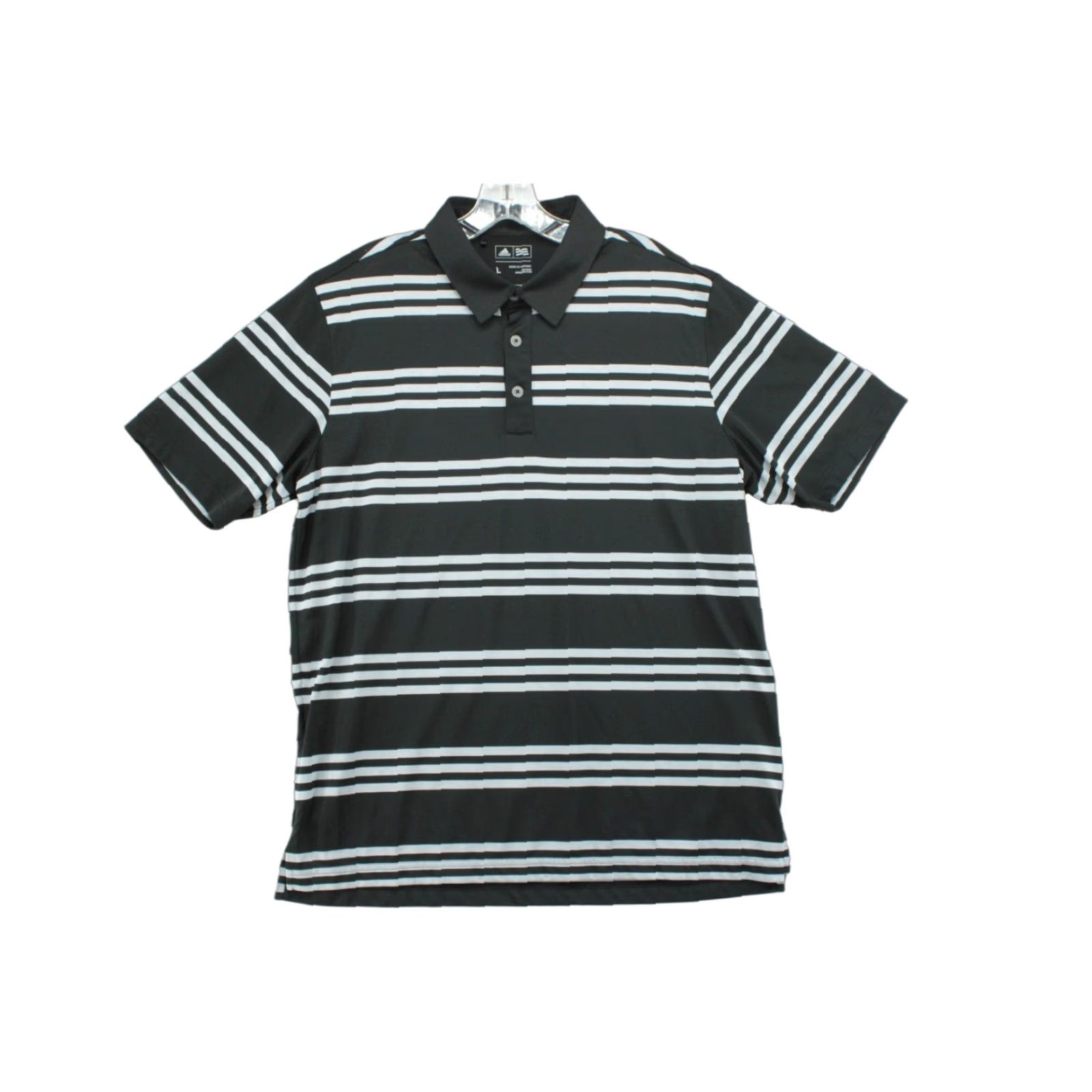 Adidas Adidas Polo Shirt Men's Large Black Striped Short Sleeve Retro Golf Preppy Size US L / EU 52-54 / 3 - 1 Thumbnail