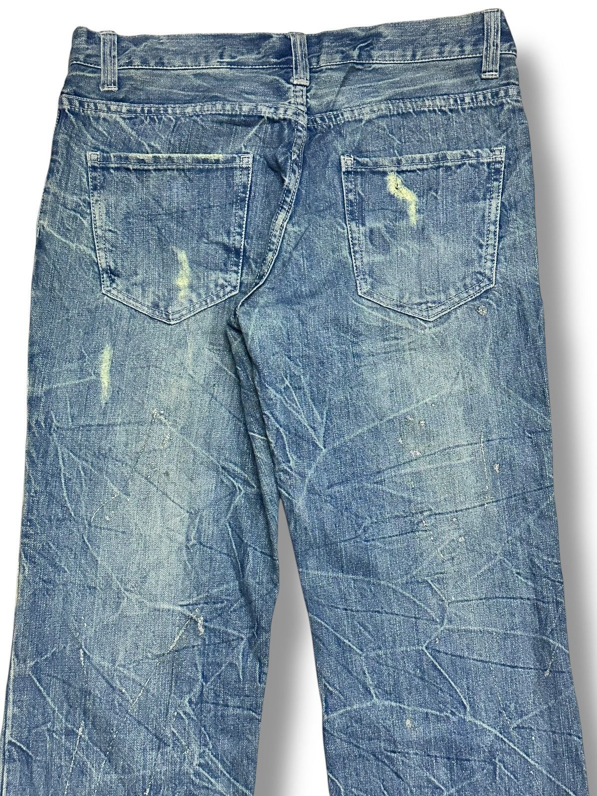 Japanese Brand Nylaus Vintage Distressed With Baggy Wideleg & Thunder Wash Size US 33 - 6 Thumbnail
