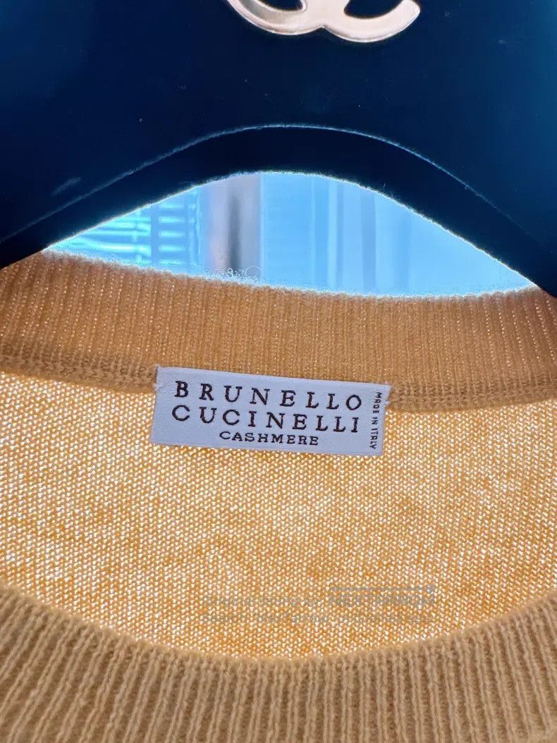 Brunello Cucinelli Brunello Cucinelli Ochre Cashmere Crewneck Sweater Size S / US 4 / IT 40 - 4 Thumbnail