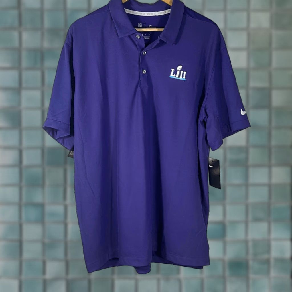 NFL NFL Pro Line Fanatics Super Bowl 52 LII Purple Mens Polo Shirt Large size L Size US XL / EU 56 / 4 - 1 Thumbnail