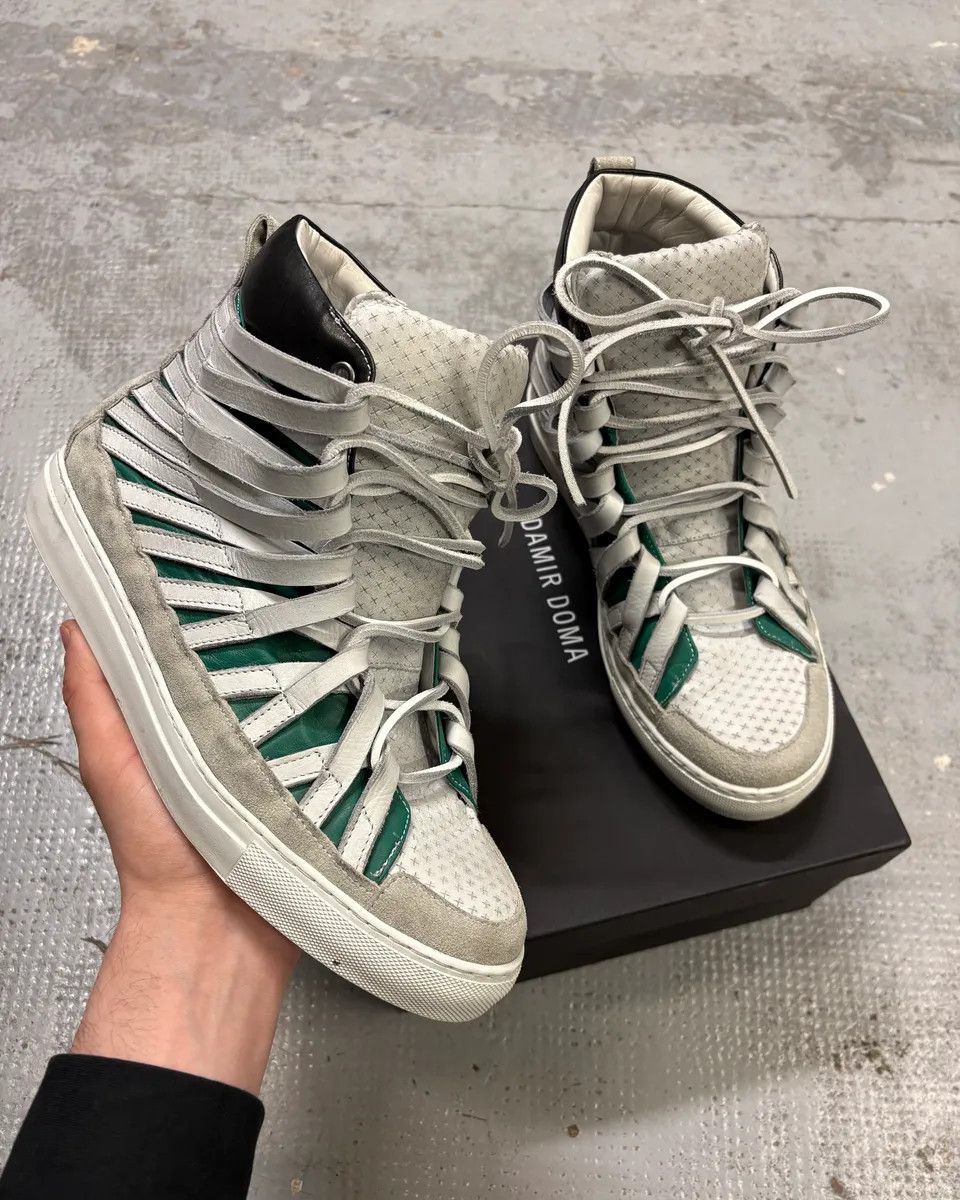 Damir Doma Damir Doma Multi Strip White Leather Sneakers Size US 8 / EU 41 - 1 Thumbnail