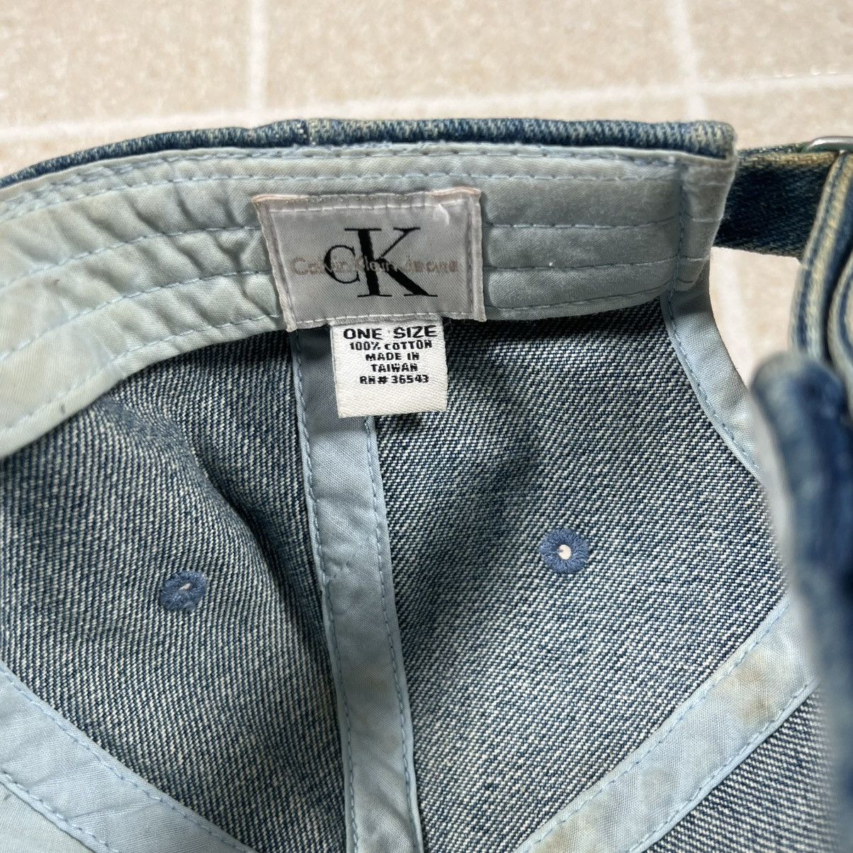 Calvin Klein × Calvin Klein 205W39NYC Calvin Klein Jeans Denim Strapback Hat Cap Jean CK Size ONE SIZE - 5 Thumbnail