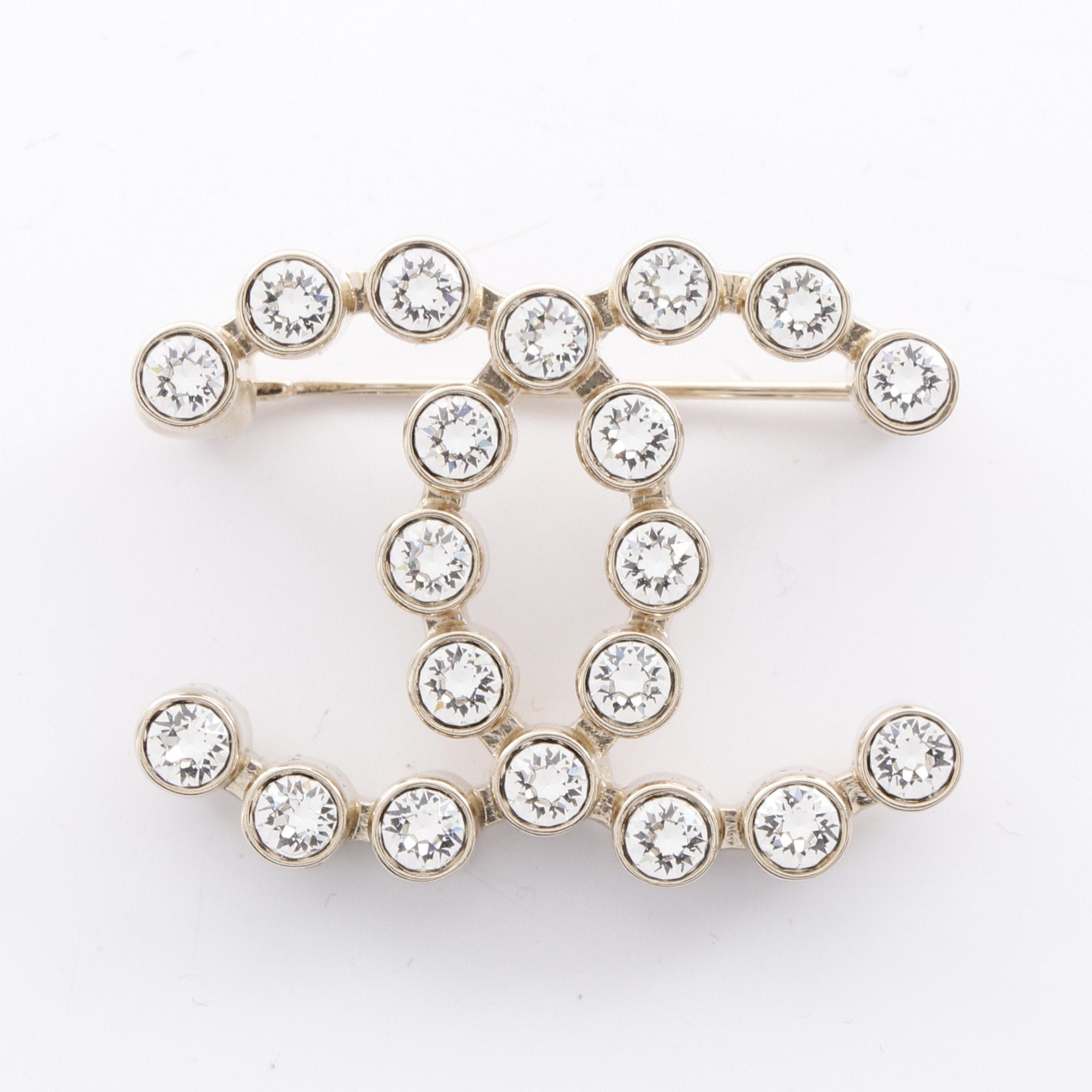 Chanel Chanel Coco Mark Brooch Gp Rhinestone Gold Clear A23P Size ONE SIZE - 1 Thumbnail
