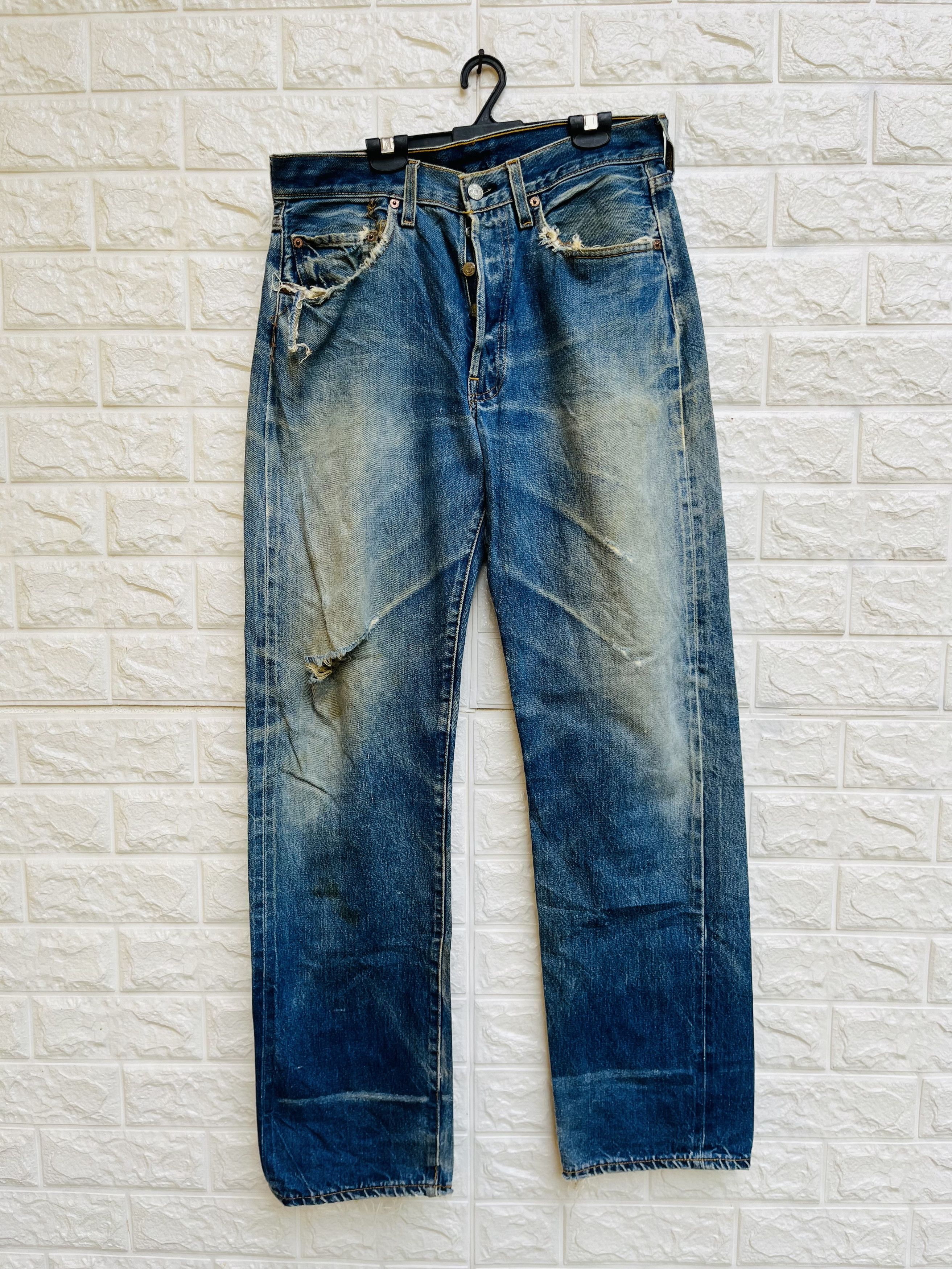 Levi's Vintage Clothing Vintage 80s Levis Big E Distressed Designer Fashion Style Size US 30 / EU 46 - 1 Thumbnail
