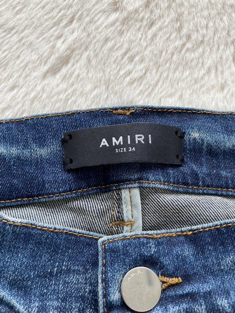Amiri Amiri Washed blue patchwork leather MX1 jeans 2502-Nextarro Size US 34 / EU 50 - 2 Thumbnail