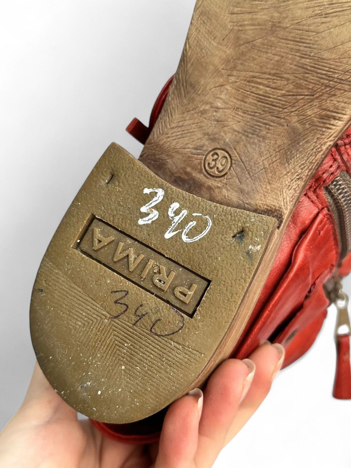 14th Addiction Prima Red Vintage Leather Boots Retro Streetwear Style Size US 9 / IT 39 - 13 Thumbnail