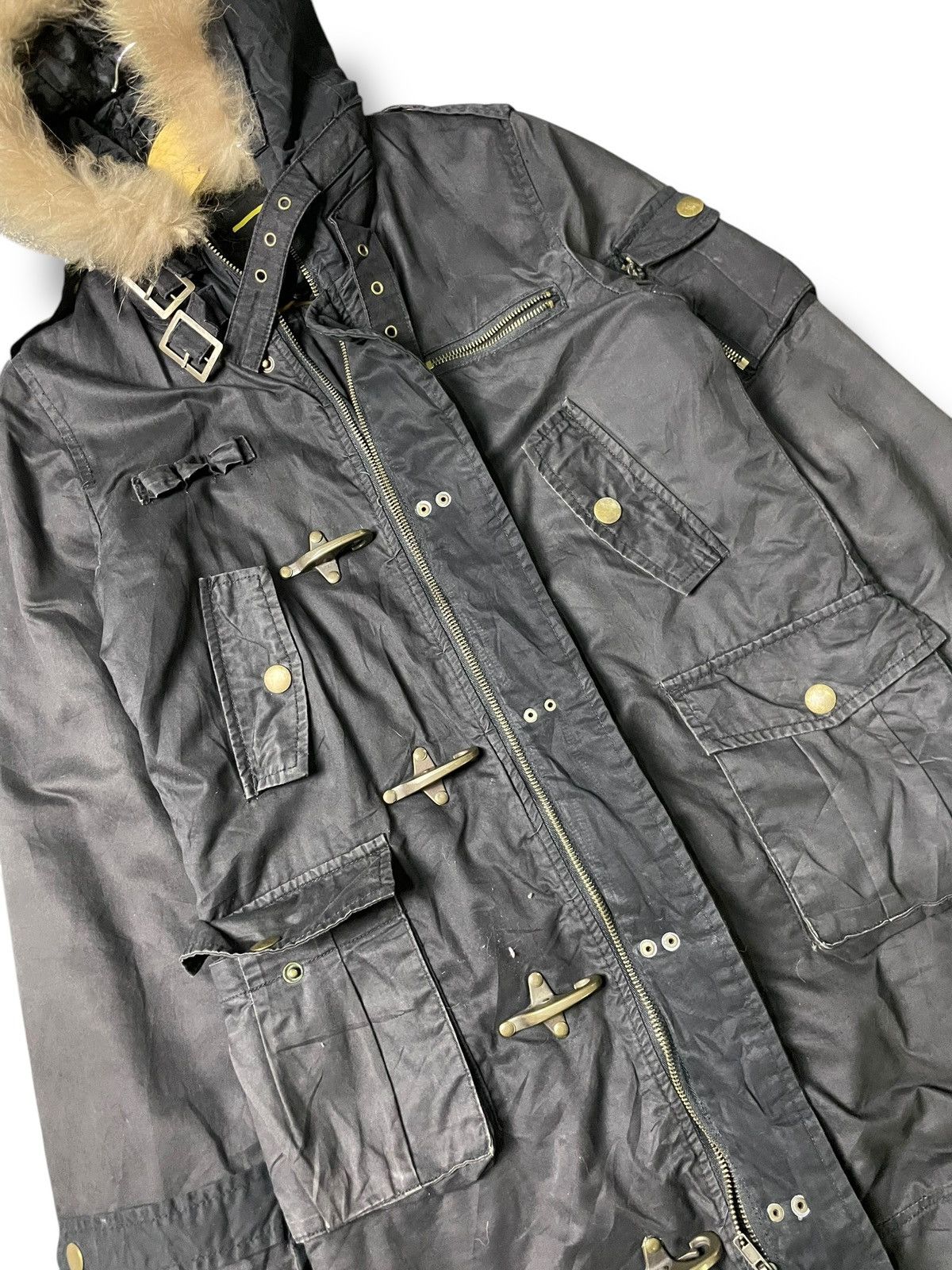 If Six Was Nine × Japanese Brand × Le Grande Bleu (L.G.B.) Edge Line Brand Long Duffle Jacket with Fur (67) Size US XXS / EU 40 - 9 Thumbnail