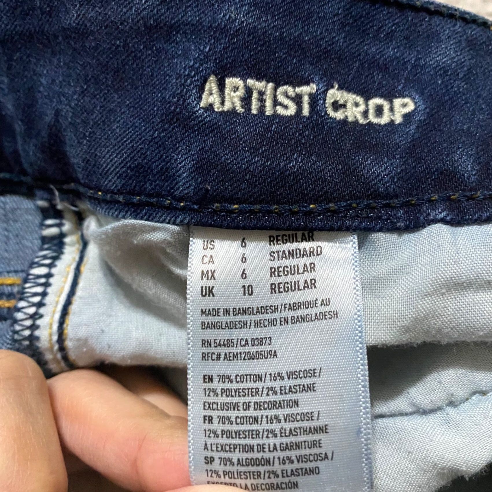American Eagle Outfitters American Eagle Outfitters Jeans Cropped Women's 6 Blue Denim Dark Wash Stretch Crop 5-Pocket Regular Womens Size 28" / US 6 / IT 42 - 4 Thumbnail