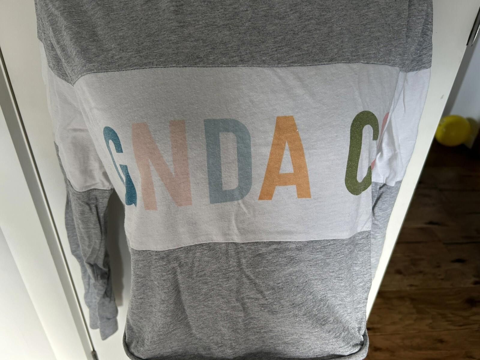 Designer Ghanda Women's Grey White Crop Top Long Sleeve - Size 8(002) Size S / US 4 / IT 40 - 4 Thumbnail