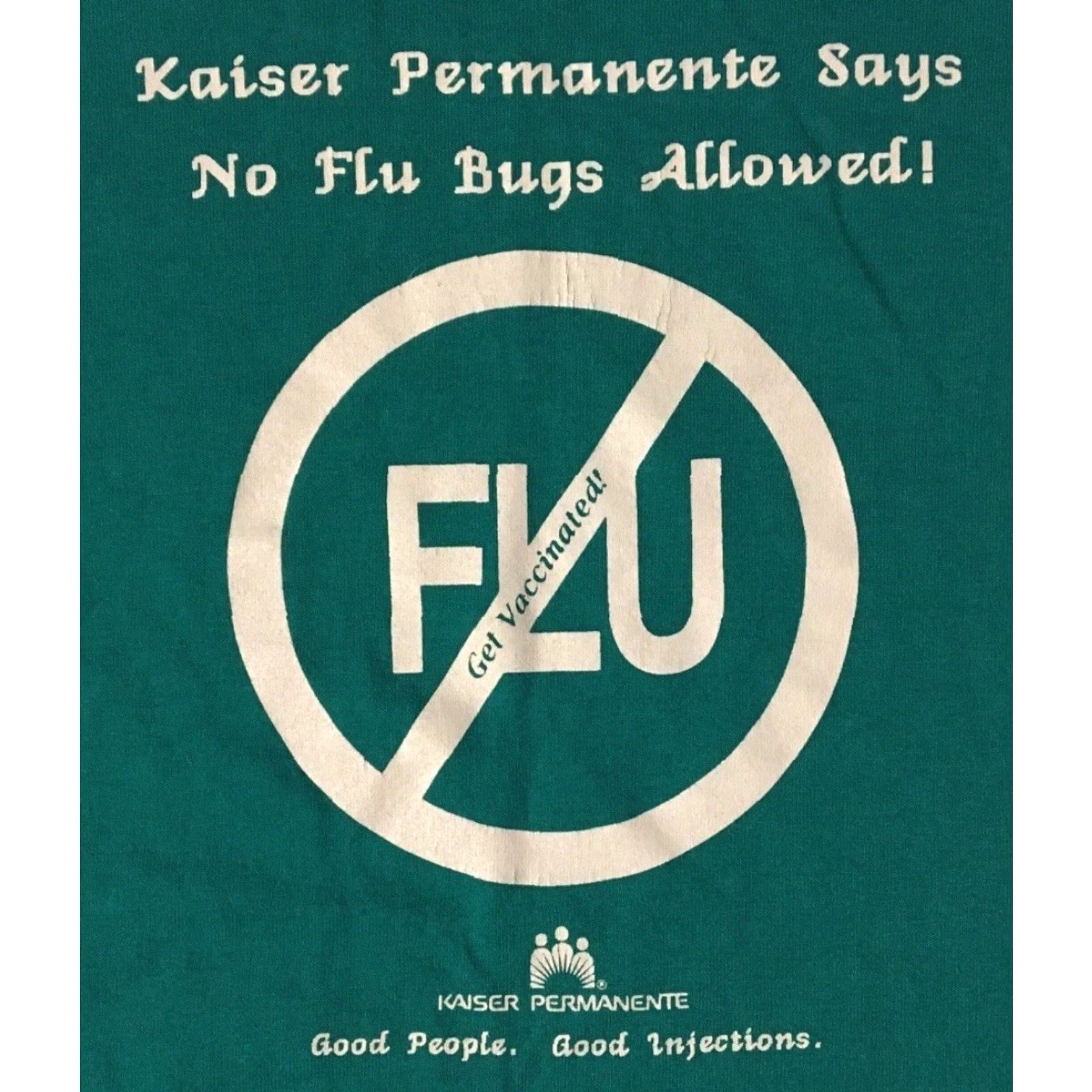 Vintage VINTAGE 90s Flu Vaccine Get Vaccinated Shirt L Green Funny Pharmacy Doctor Corona Grunge Size US L / EU 52-54 / 3 - 2 Thumbnail