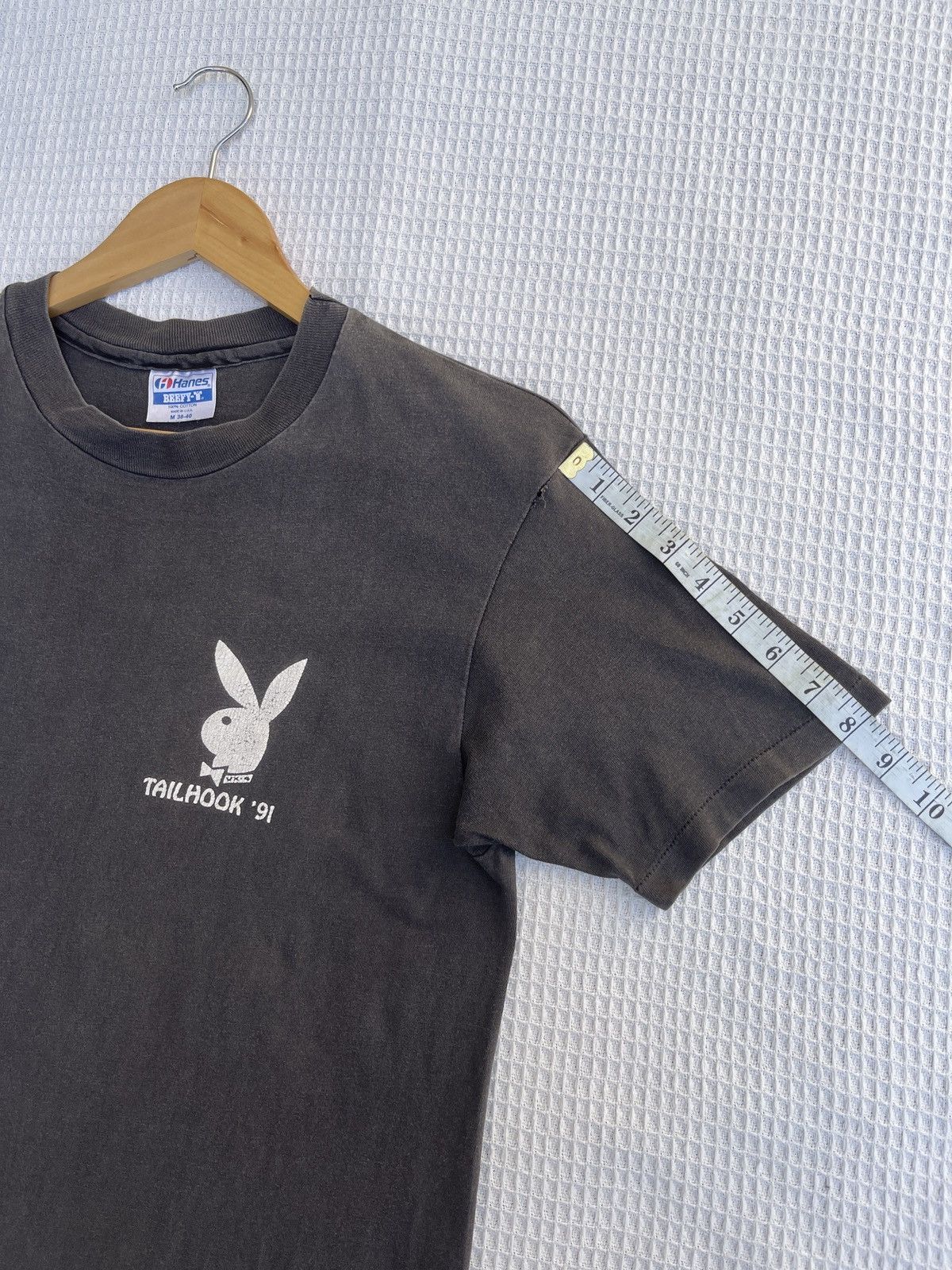 Playboy Rare🔥Vtg 80s Sun Faded TAIL HOOK Playboy ERD GRUNGE Tee Size US M / EU 48-50 / 2 - 14 Thumbnail
