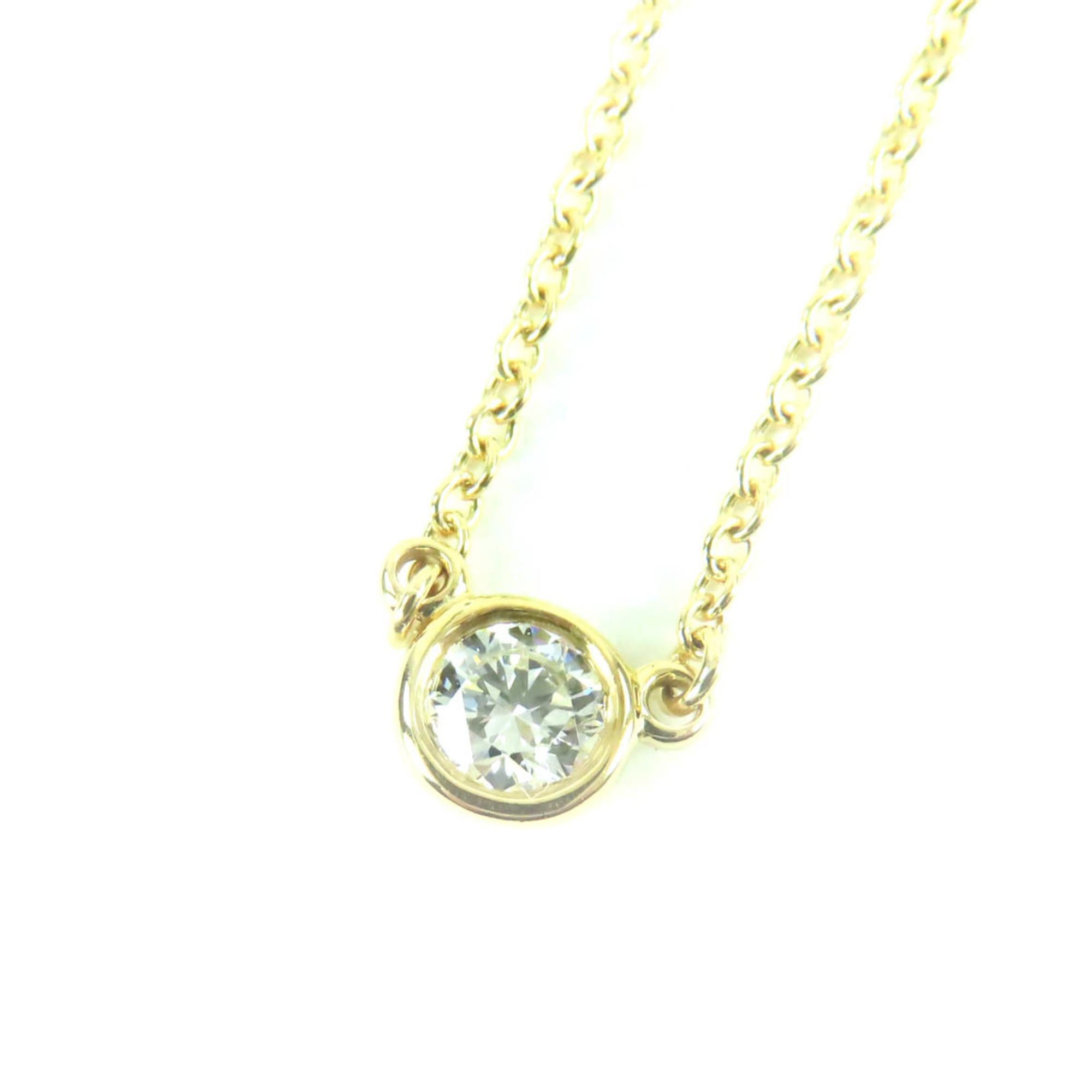 Tiffany & Co. TIFFANY&Co. Tiffany & Co. Elsa Peretti By the Yard K18 AU750 (Yellow Gold) Necklace, approx. 4.27mm frame diameter, current model, 0.08ct 1P diamond, gold, with box and storage bag, total weight 2.0g, women's. Size ONE SIZE - 1 Thumbnail