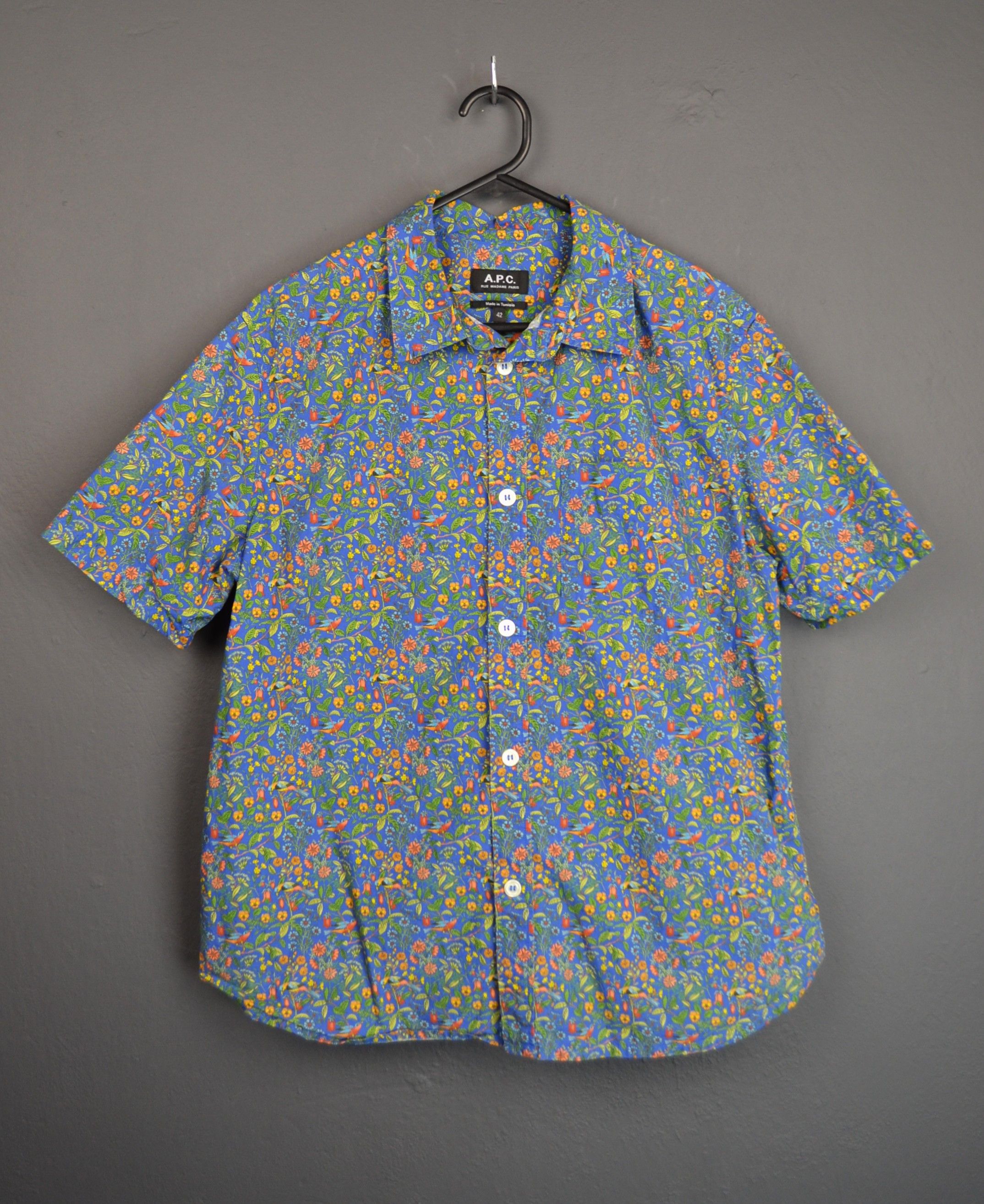 A.P.C. A.P.C. Short Sleeve Floral Birds Shirt 42 M-L Size US L / EU 52-54 / 3 - 2 Thumbnail