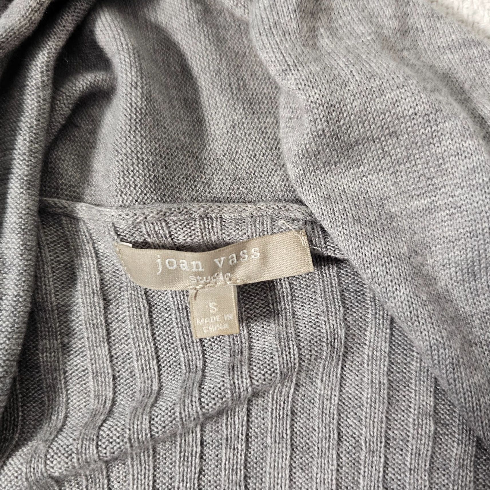 Vintage Joan Vass Cardigan Women Small Gray Cashmere Knit Open Front Draped Lagenlook All Seasons Womens Size S / US 4 / IT 40 - 6 Thumbnail