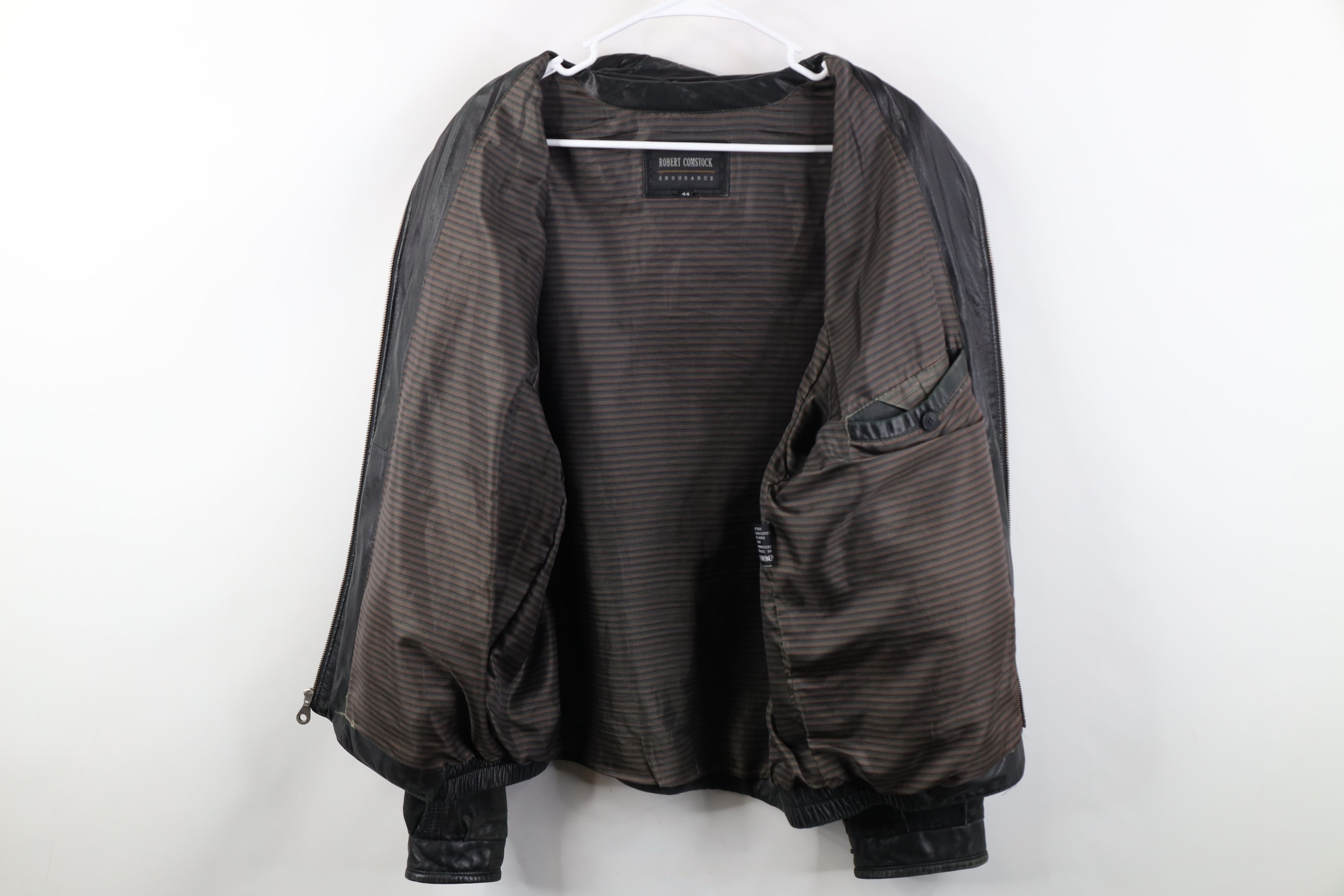 Vintage Vintage 90s Streetwear Soft Leather Collared Bomber Jacket Size US XXL / EU 58 / 5 - 10 Thumbnail