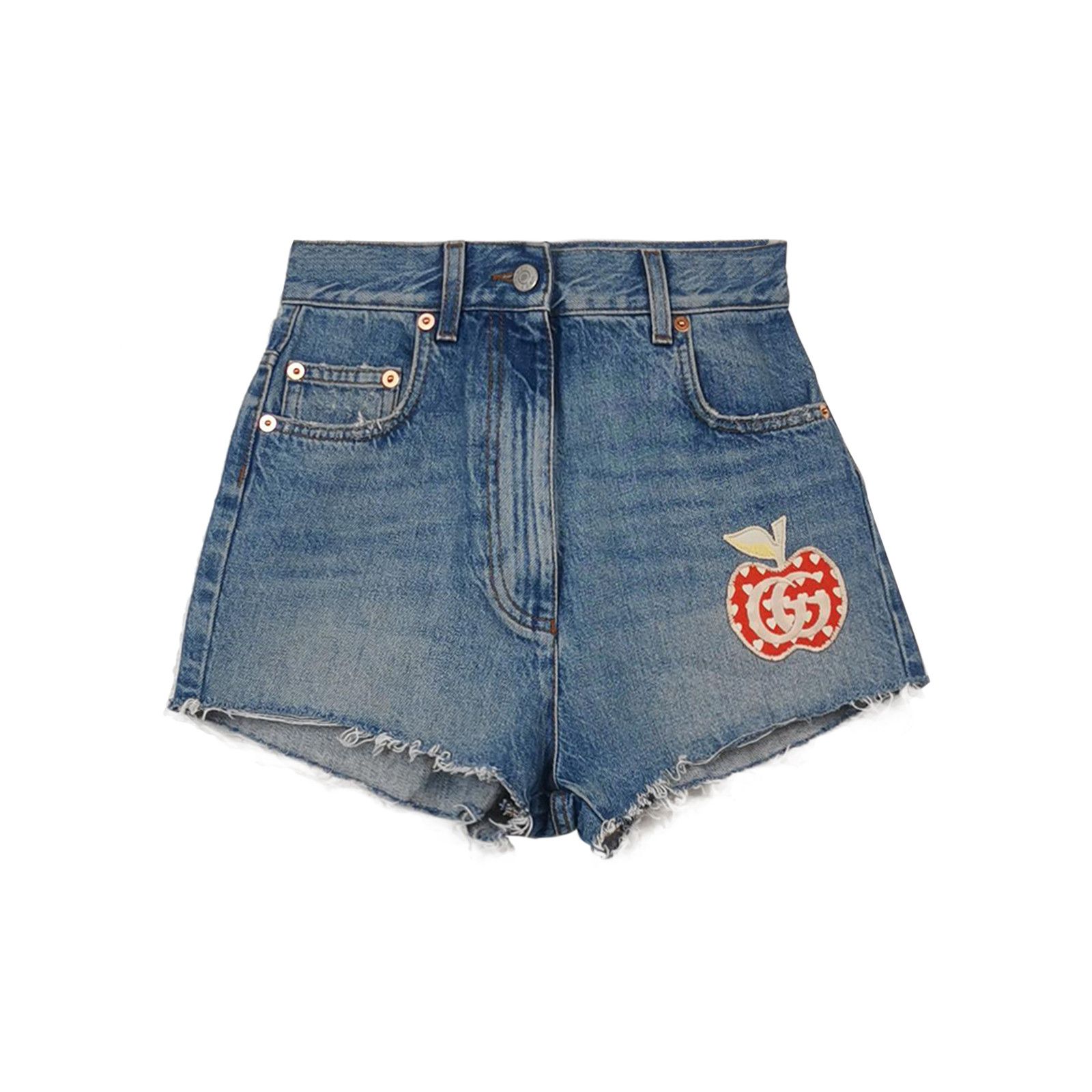 Gucci Gucci Heart Apple Denim Shorts Size 23 Size 23" - 1 Thumbnail