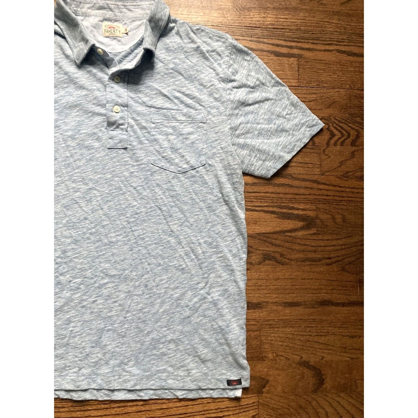 Faherty Faherty Polo Shirt Mens L Blue Pocket Logo Breathable Lightweight Casual Golf Shirt Size US L / EU 52-54 / 3 - 3 Thumbnail