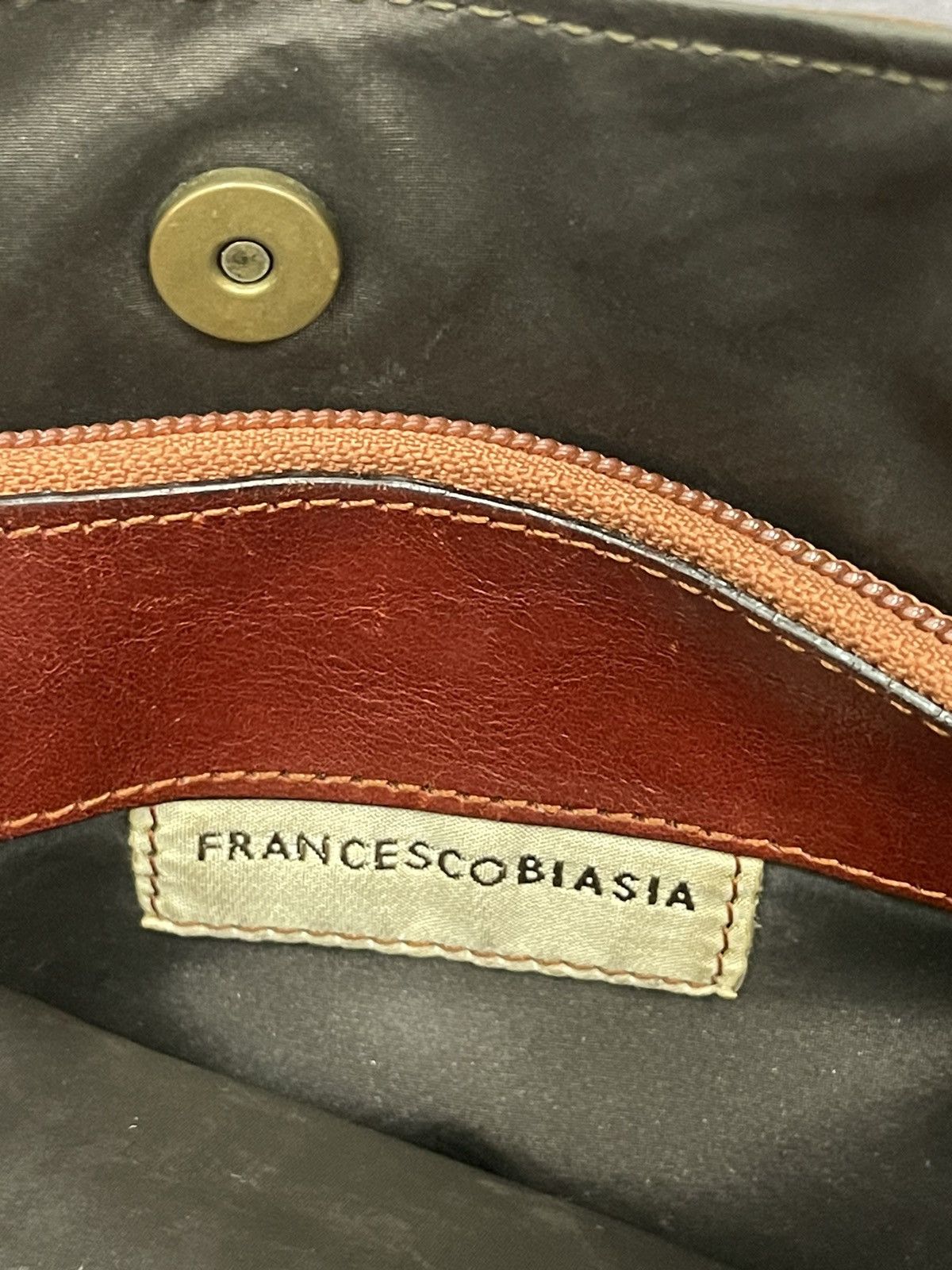Genuine Leather Full Leather Patina Vtg Francesco Biasia Tote Bag 2🟩 Size ONE SIZE - 21 Thumbnail