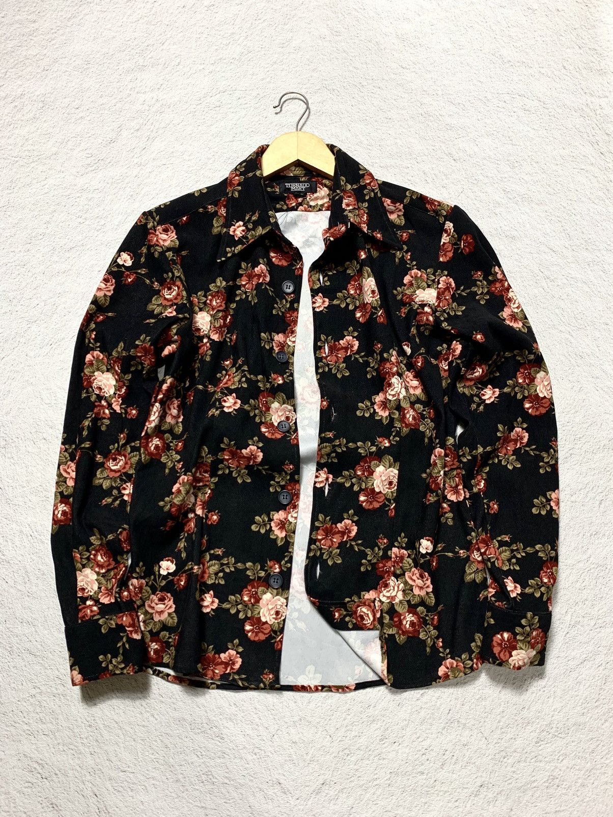Tornado Mart 💥 Rare Tornado Mart Floral Overprint Long Sleeve Shirt Size US M / EU 48-50 / 2 - 2 Thumbnail