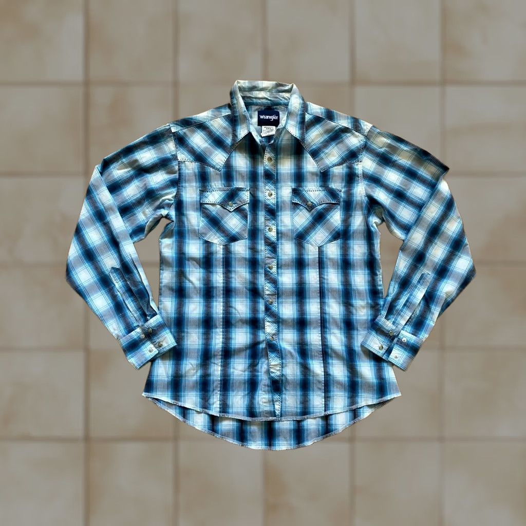 Wrangler Wrangler Wrancher Men's Western Pearl Snap Plaid Long Sleeve Shirt Sz Medium Size US M / EU 48-50 / 2 - 1 Thumbnail