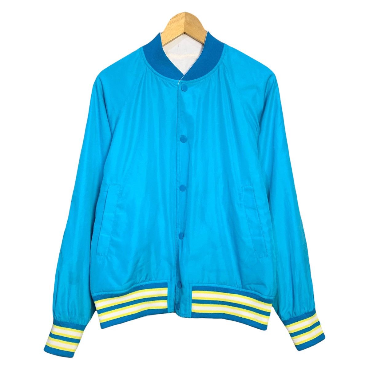 image of Kim Jones X Gu Reversible Bomber Jacket in White/Blue, Men's (Size Medium)