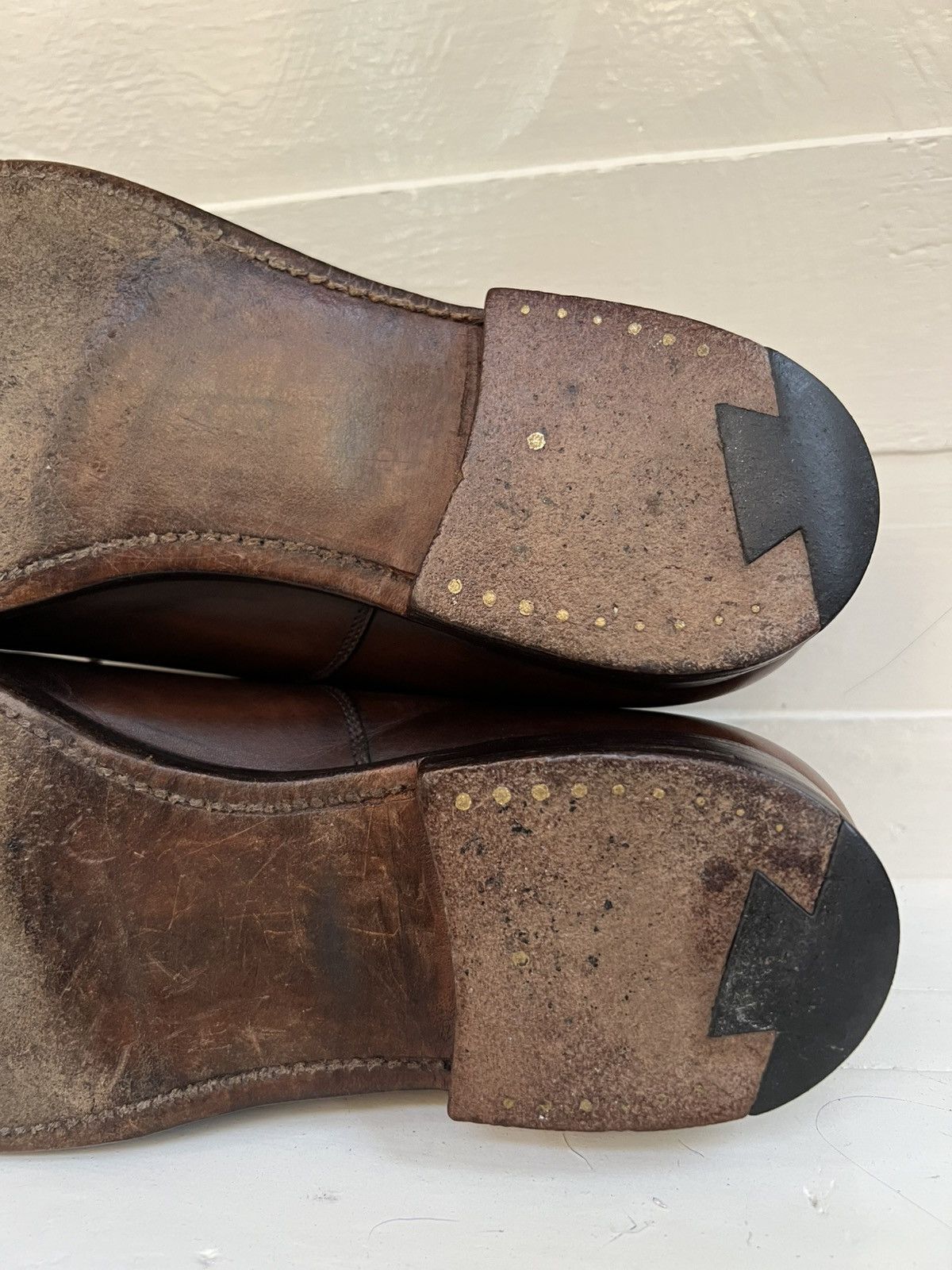 Crockett & Jones Crockett & Jones Hallam Brown Leather Cap-toe Balmoral Shoes Size US 9.5 / EU 42-43 - 14 Thumbnail