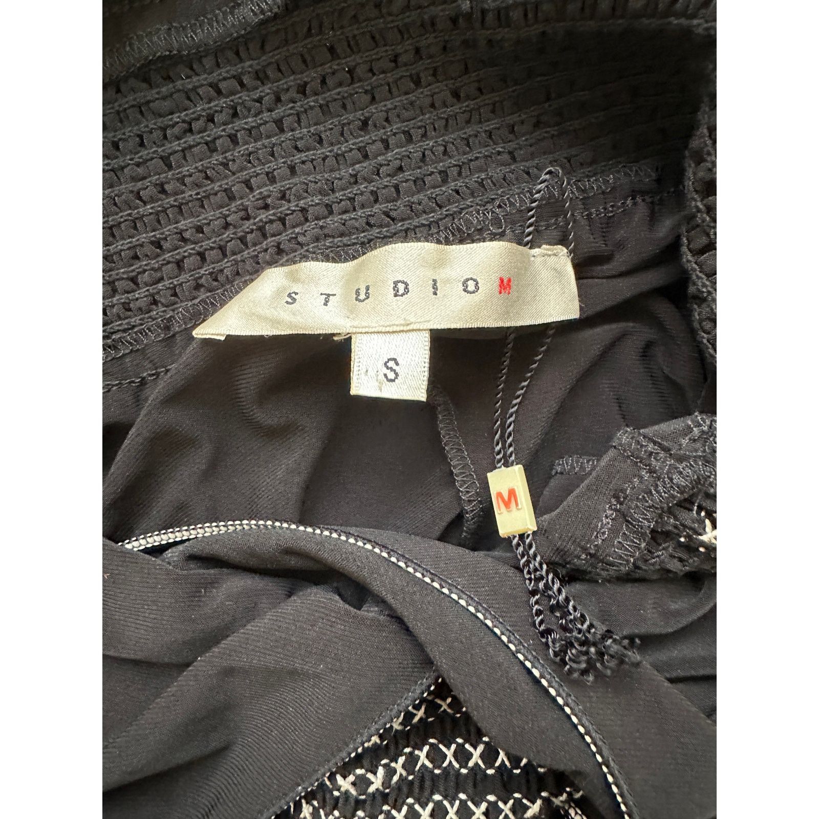 Other Studio M Black Halter Open Back White Smocked Dress S Size S / US 4 / IT 40 - 8 Thumbnail