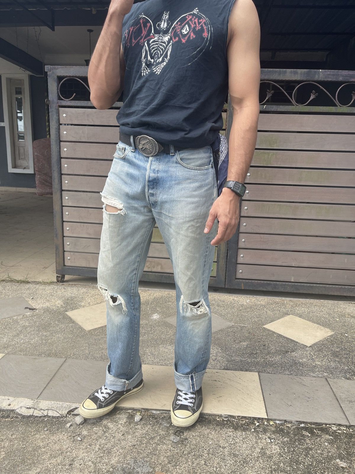 Levi's Vintage 80s🔥Levi’s 501🔥Rindem Hidden Rivets Selvedge Denim Size US 33 - 3 Thumbnail