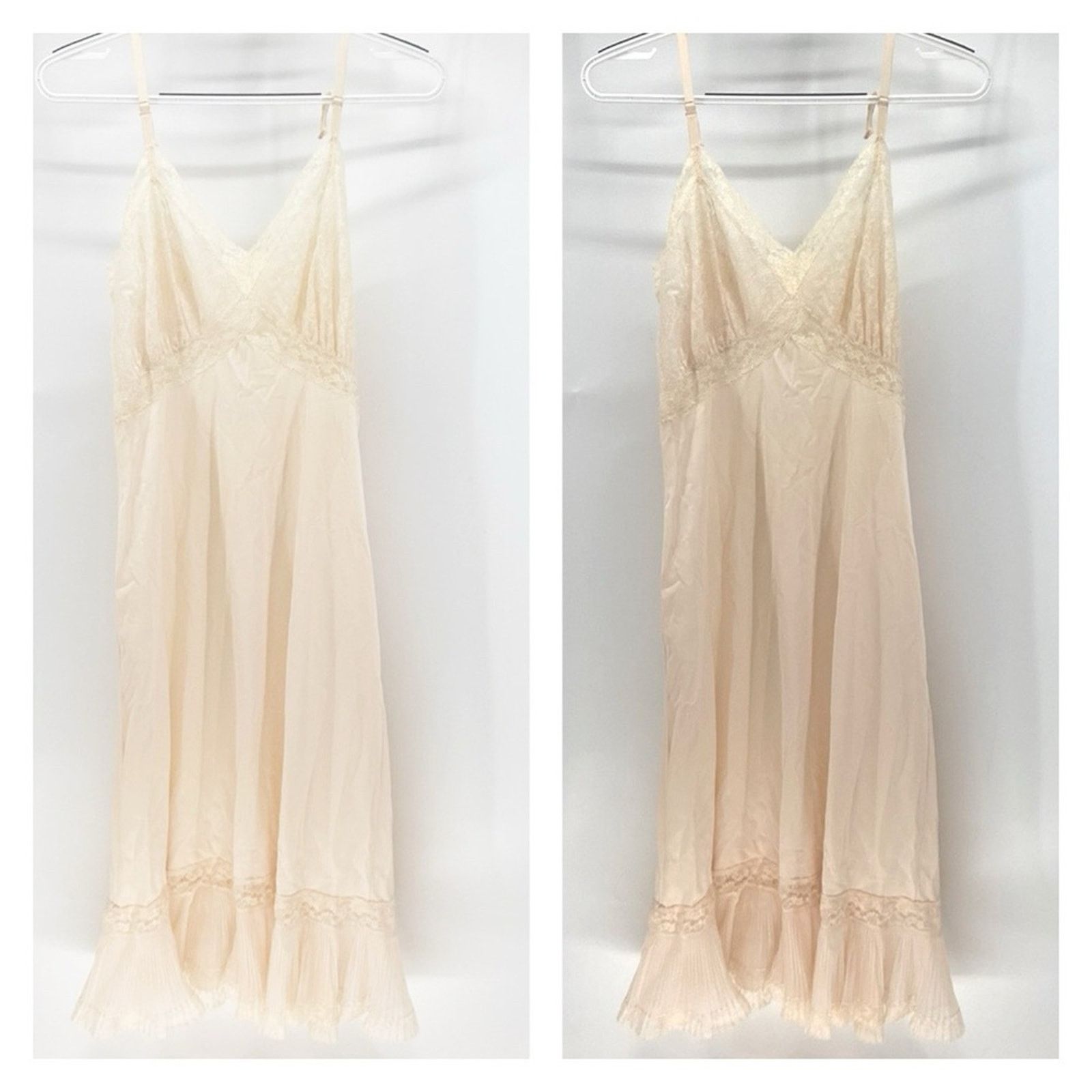 Other Vintage slip dress adjustable straps pens nude lace pleated Size S / US 4 / IT 40 - 1 Thumbnail