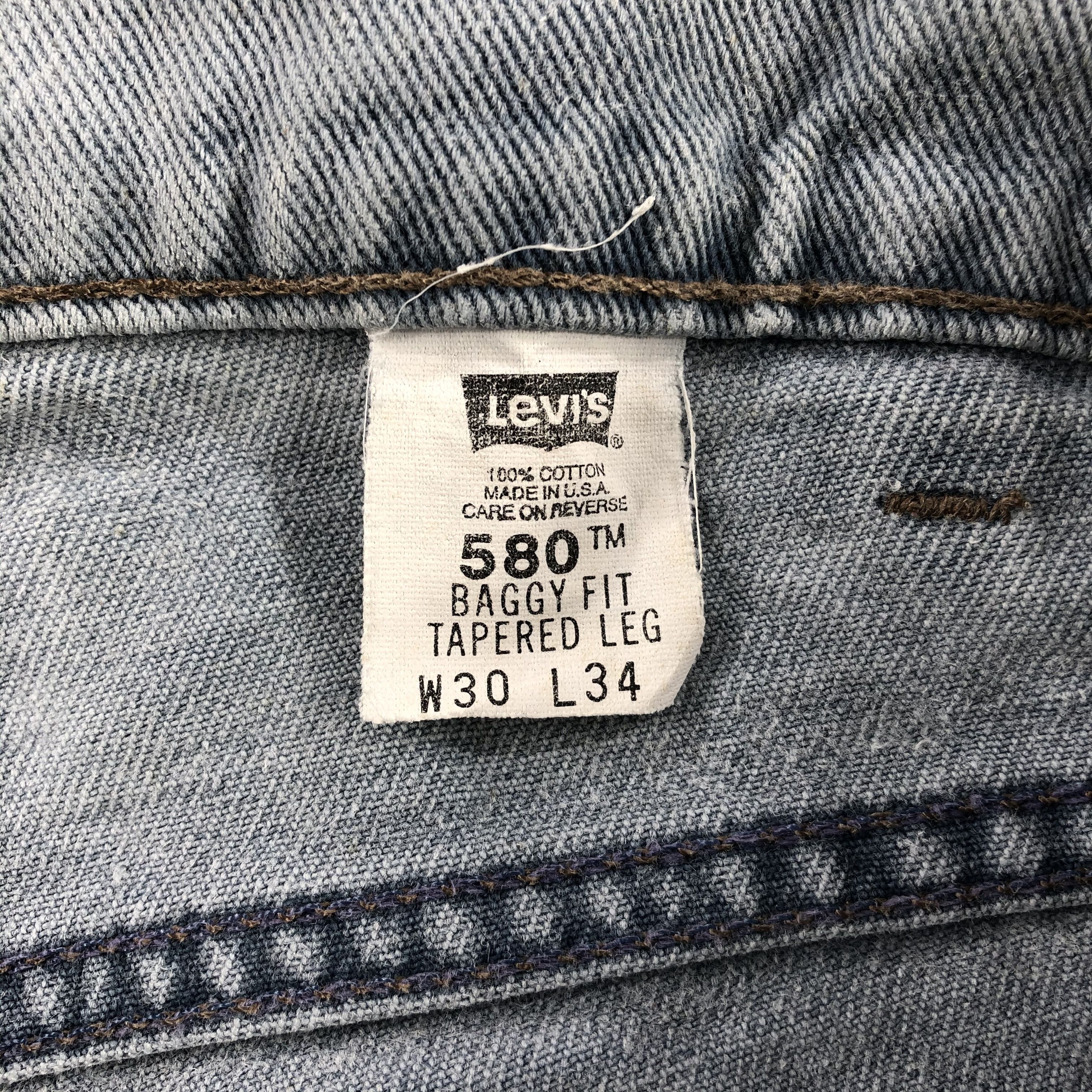 Levi's 90s Vintage Light Wash Levis 580 Jeans-J2170 Size US 29 - 10 Thumbnail