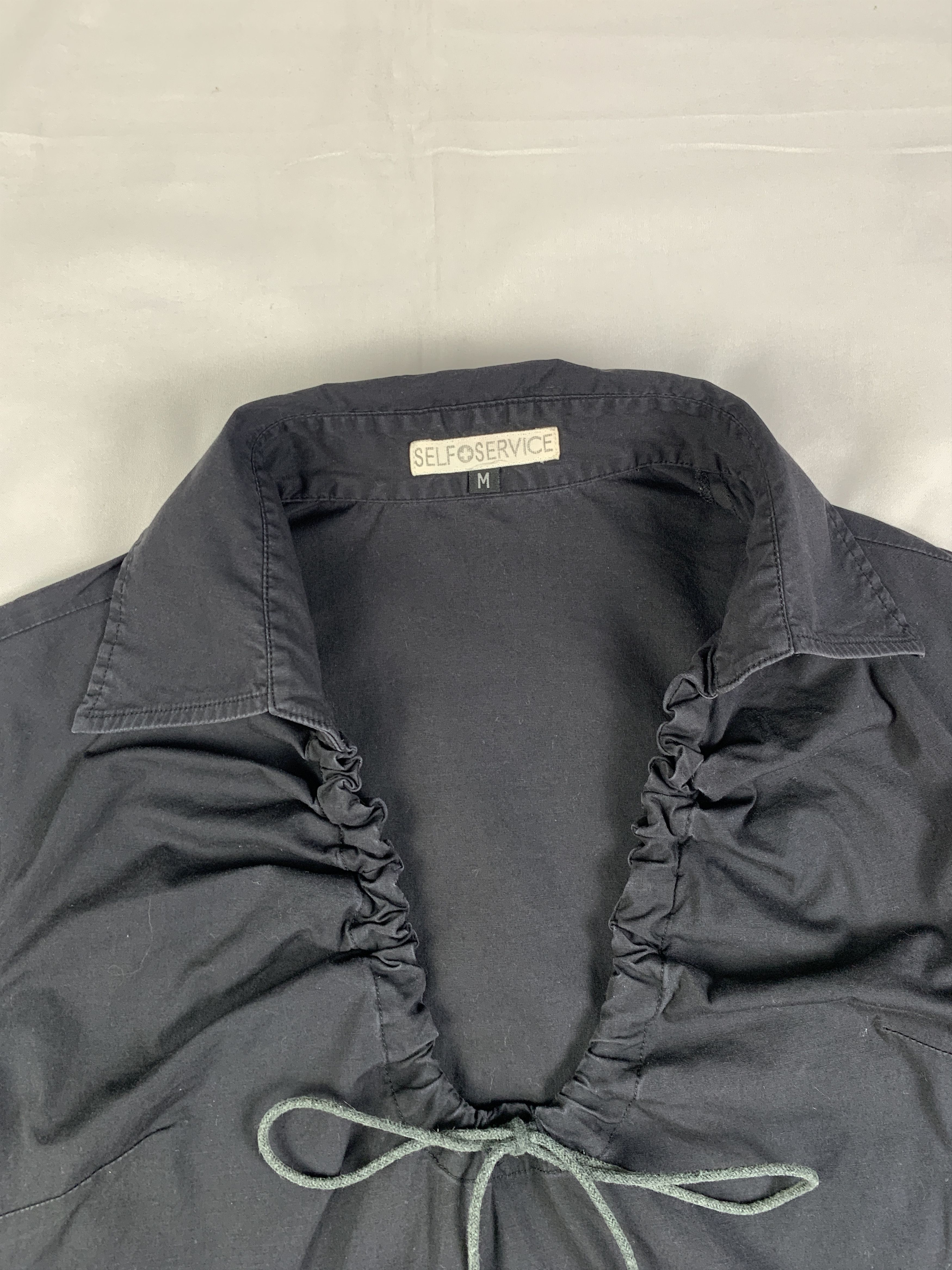 Japanese Brand SELF+SERVICE Black Lace Halfsleeves Blouse (M) Size M / US 6-8 / IT 42-44 - 7 Thumbnail
