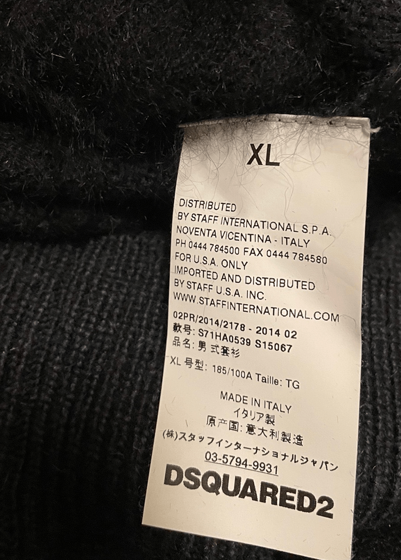 Dsquared2 DSQUARED2 black/grey striped wool sweater size XL Size US XL / EU 56 / 4 - 3 Thumbnail