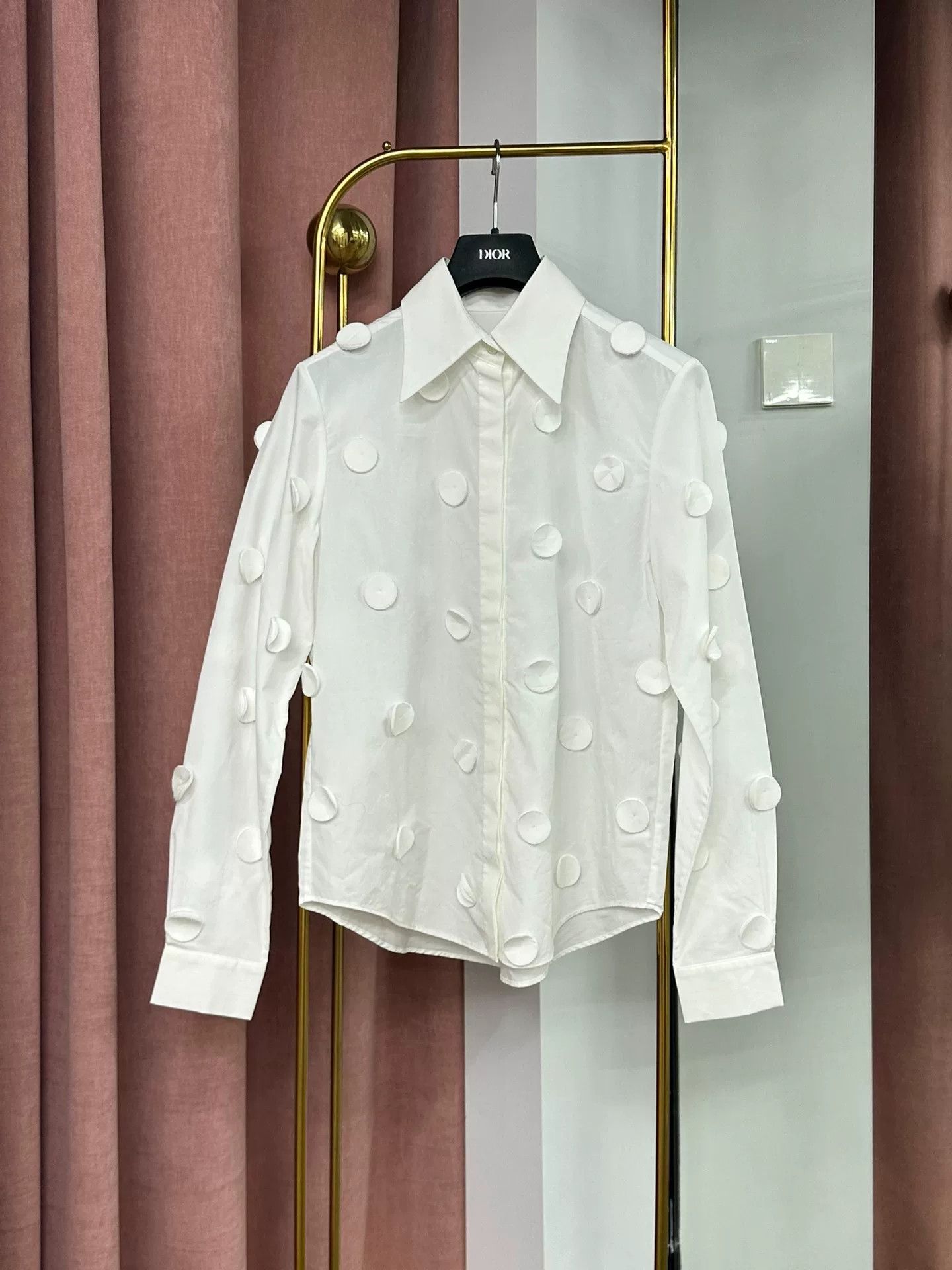 DEN IM by SIKI IM Shushu/tong White Polka Dot Long Sleeve Shirt Size M / US 6-8 / IT 42-44 - 1 Thumbnail
