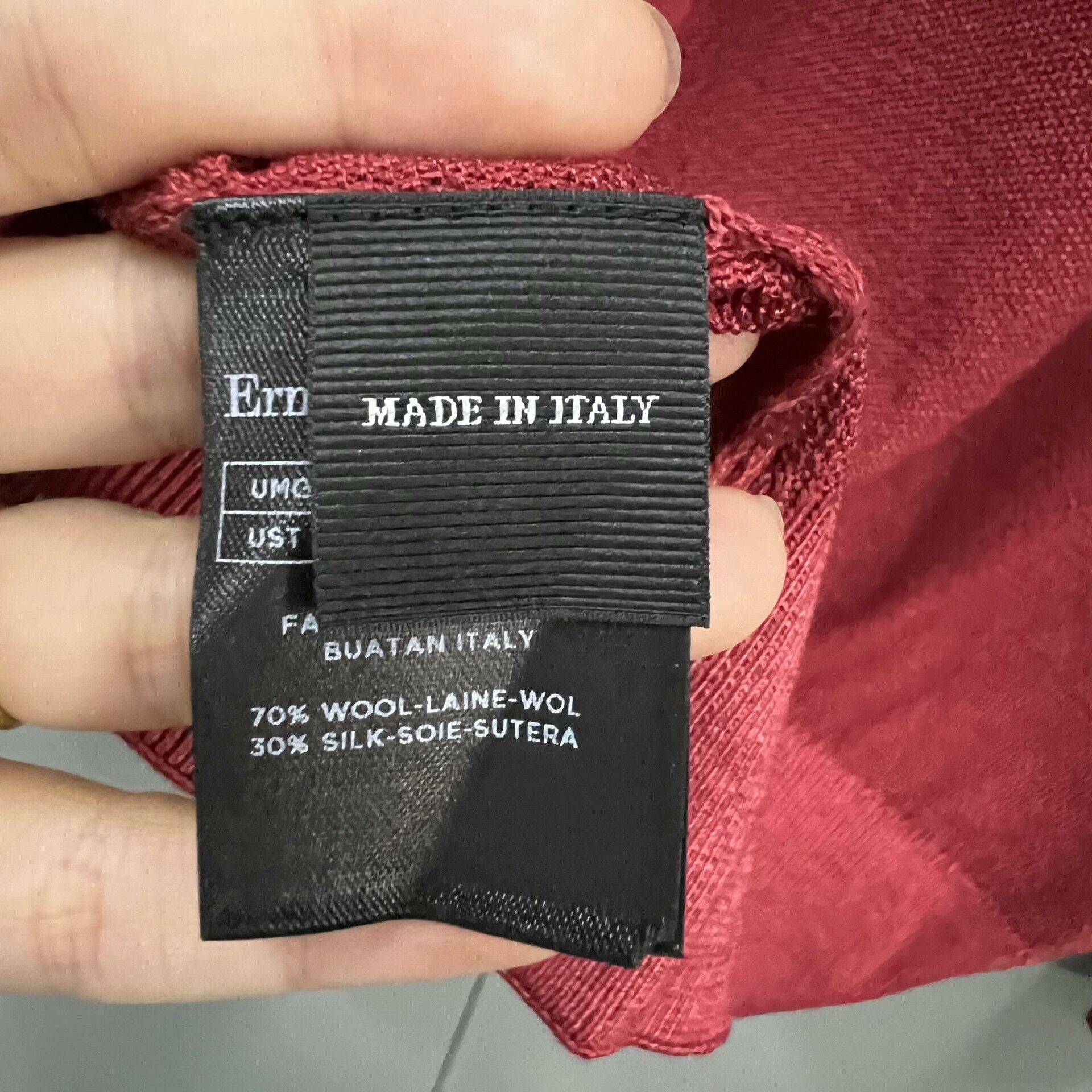 Ermenegildo Zegna Zegna Red Crew Neck Sweater Size US L / EU 52-54 / 3 - 3 Thumbnail