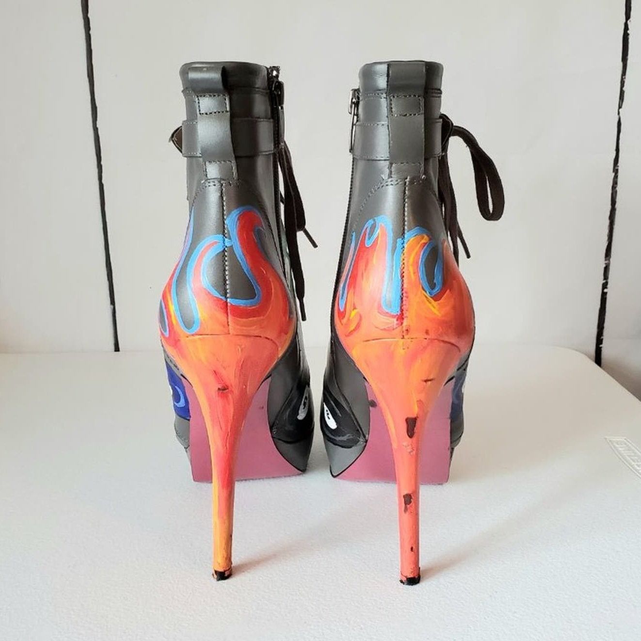 Other Paris Hilton Trinity Custom Art Leather Stiletto Booties Size US 11 / IT 41 - 6 Thumbnail