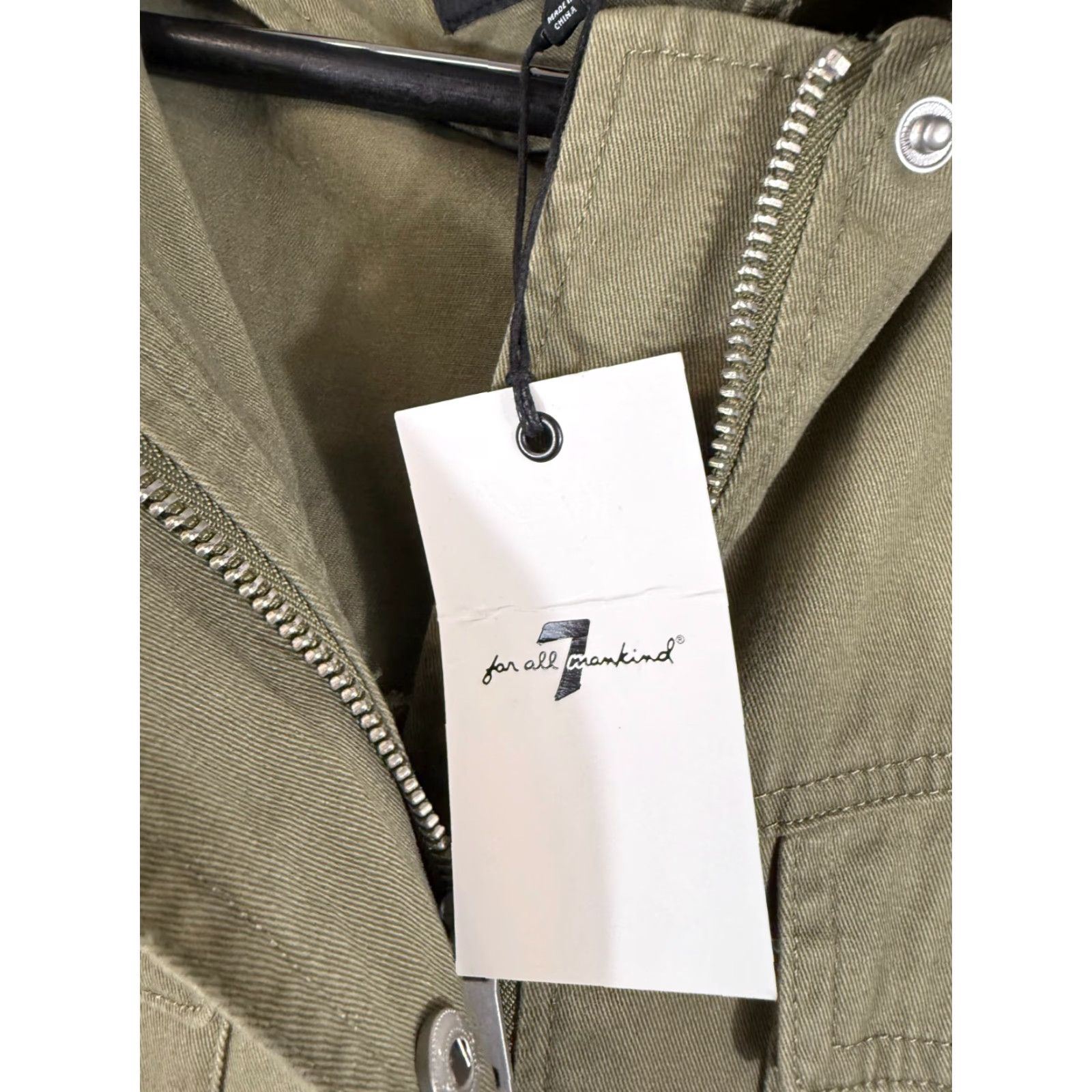 7 For All Mankind VINTAGE? No — 7 For All Mankind Military Parka Jacket Womens M Army Green Hooded Full Zip Snap NWT Size M / US 6-8 / IT 42-44 - 5 Thumbnail
