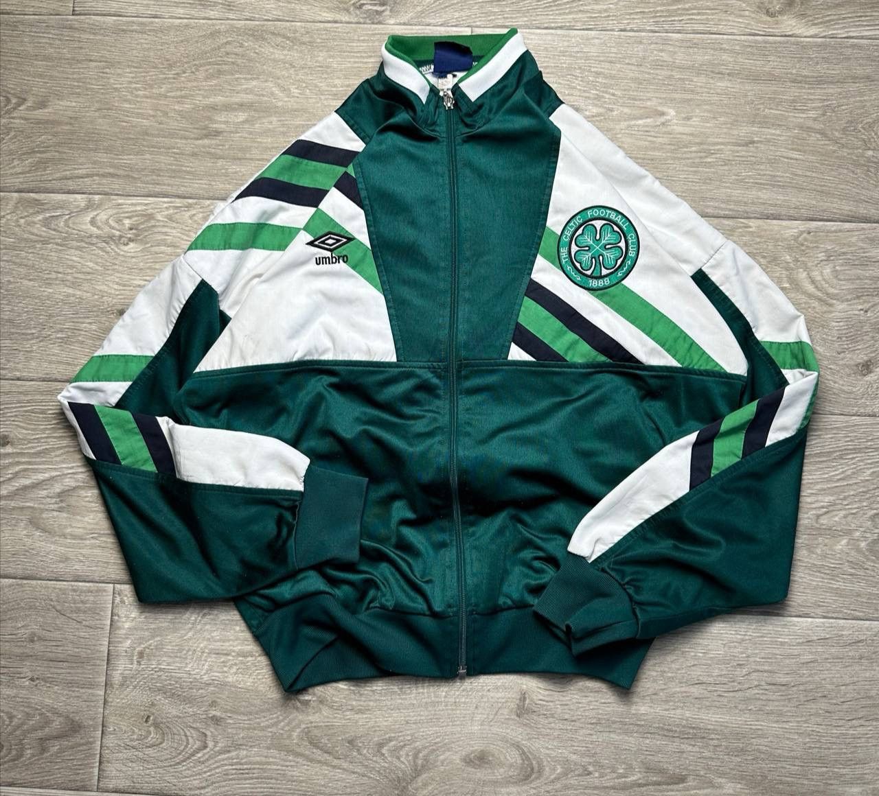 image of Soccer Jersey x Umbro 1996-97 Celtic Umbro Football Track Jacket, Men's (Size Medium)