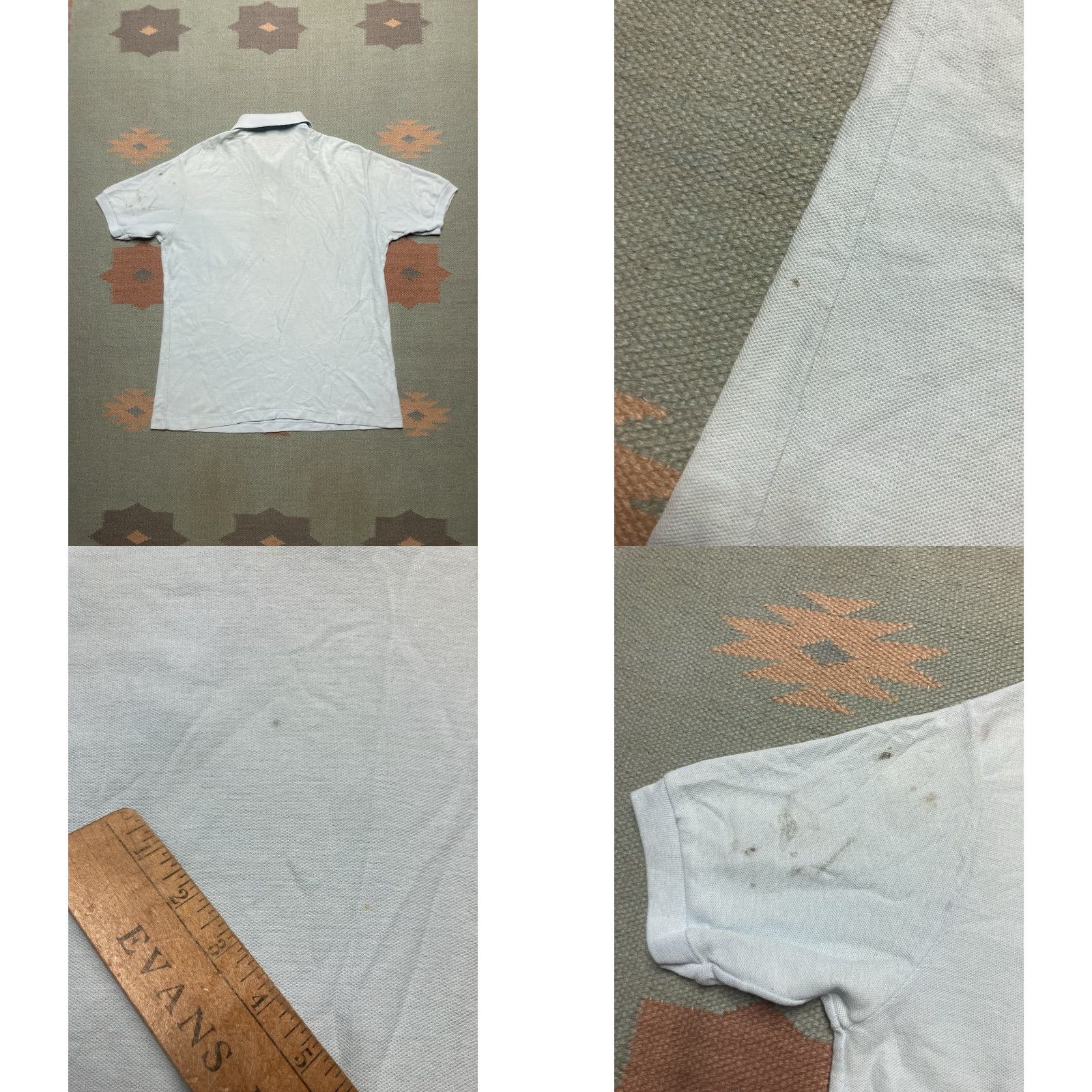 Vintage VINTAGE 90s short sleeve polo shirt paint stained worn light blue adult large Polo Shirt Mens Large 90s Size US L / EU 52-54 / 3 - 8 Thumbnail