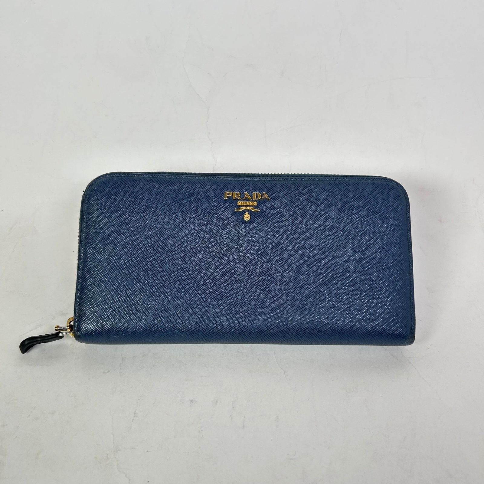 Prada Prada Navy Saffiano Zip-Around Wallet Size ONE SIZE - 1 Thumbnail