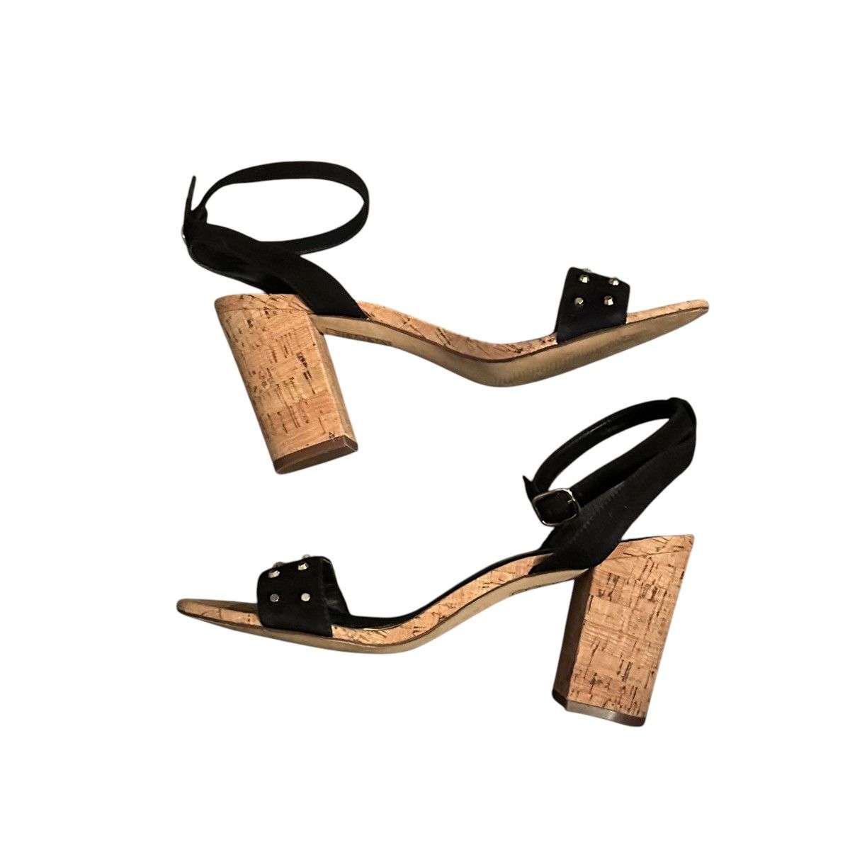White House Black Market White House Black Market cork heel studded sandals Size US 8.5 / IT 38.5 - 2 Thumbnail