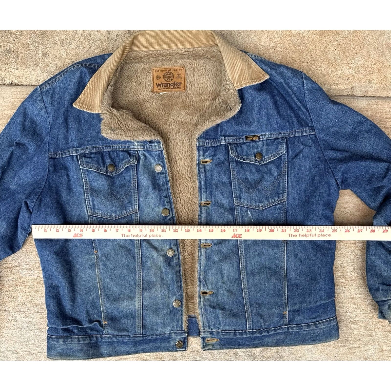 Wrangler VINTAGE Wrangler Denim Jacket XL Chore Outdoor 1980s USA MADE Blue Sherpa Trucker Mens Mens Size US XL / EU 56 / 4 - 5 Thumbnail