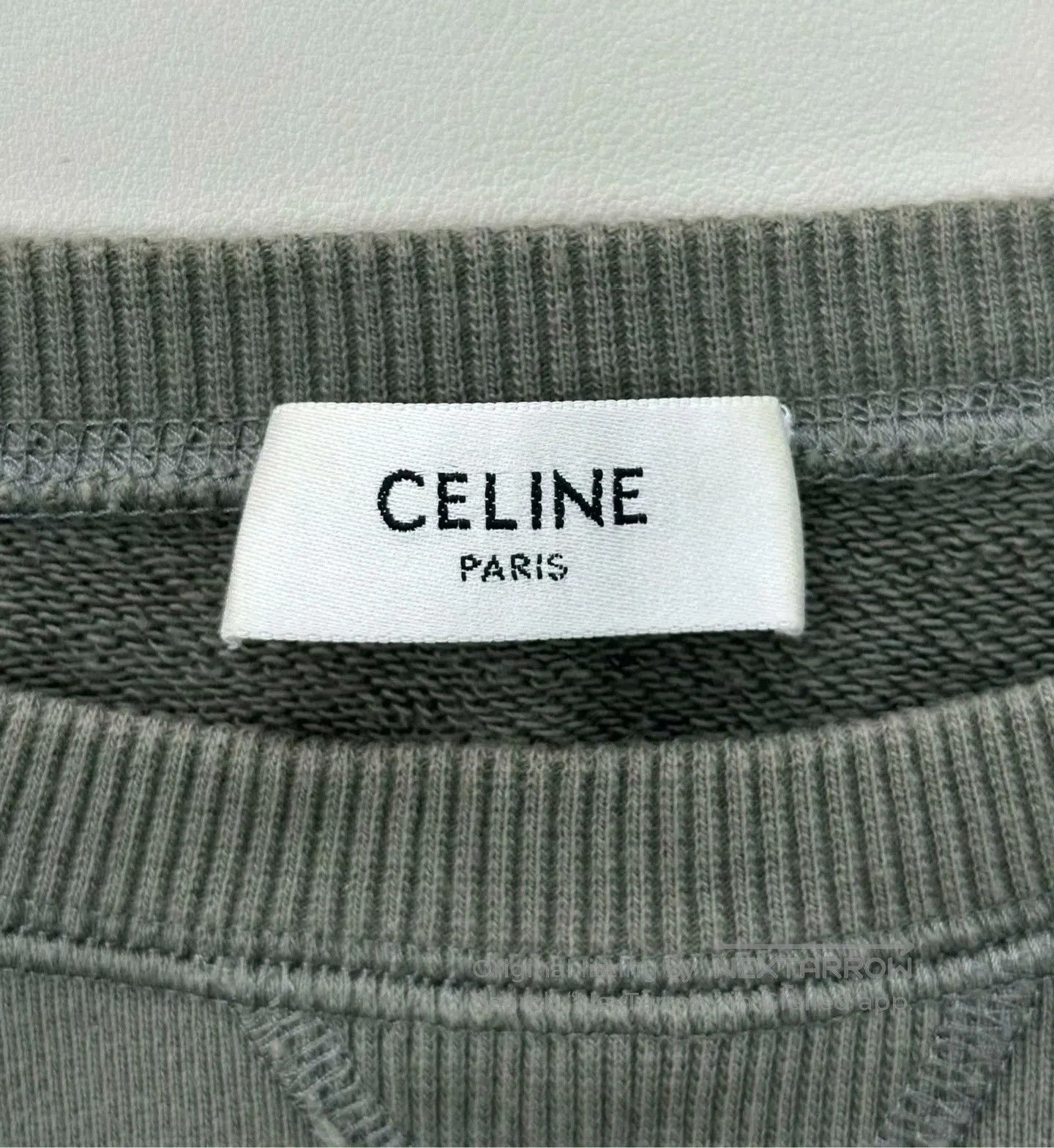 Celine CELINE Khaki Green Letter Printed Logo Sweatshirt| Size US M / EU 48-50 / 2 - 3 Thumbnail