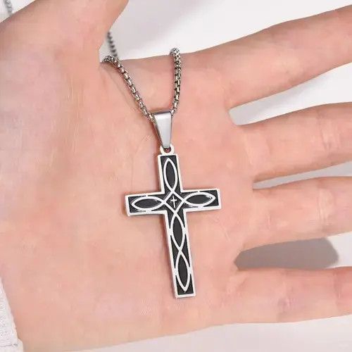 Jewelry × Other Titanium Steel Cross Pendant Necklace for Men Women Size ONE SIZE - 3 Thumbnail