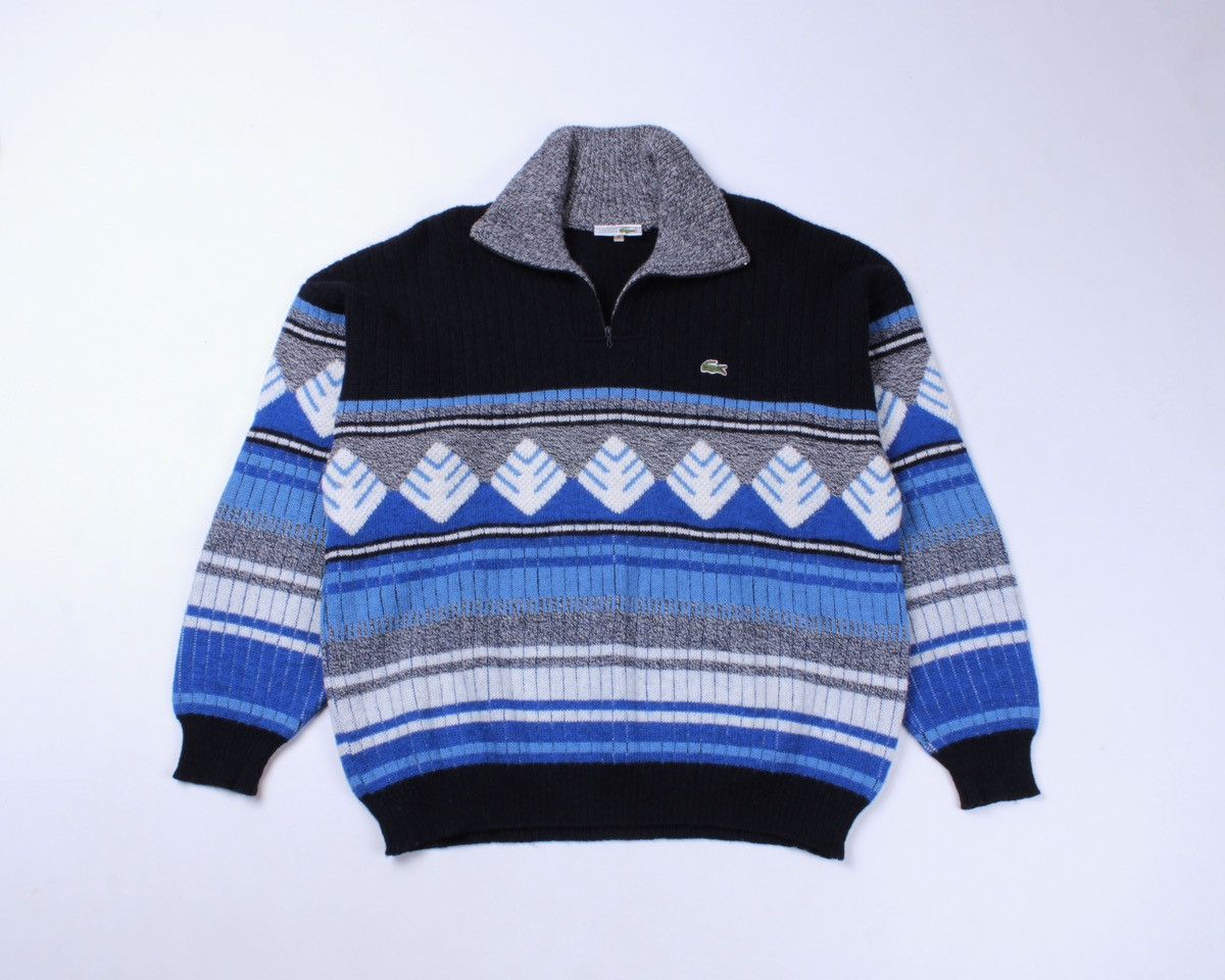 Lacoste × Vintage LACOSTE Vintage Half Zip 1/4 Wool Knitted Sweater Jumper Size US L / EU 52-54 / 3 - 3 Thumbnail