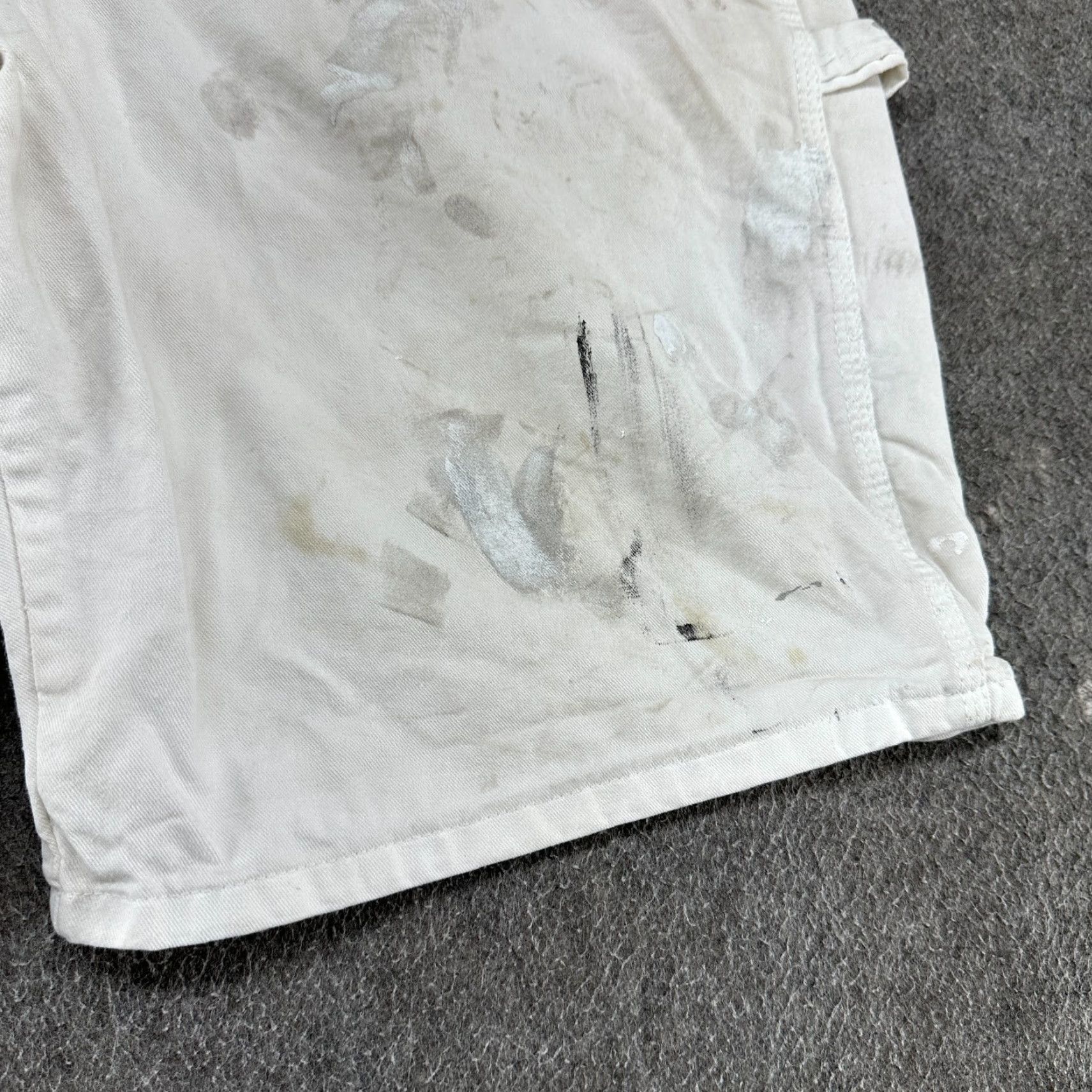 Dickies VINTAGE Dickies Shorts Mens 36 White Canvas Cotton Carpenter Logo Pockets 5-Pocket Design Baggy Relaxed Cargo Workwear Casual Summer Spring Fall Mens Size US 36 / EU 52 - 5 Thumbnail