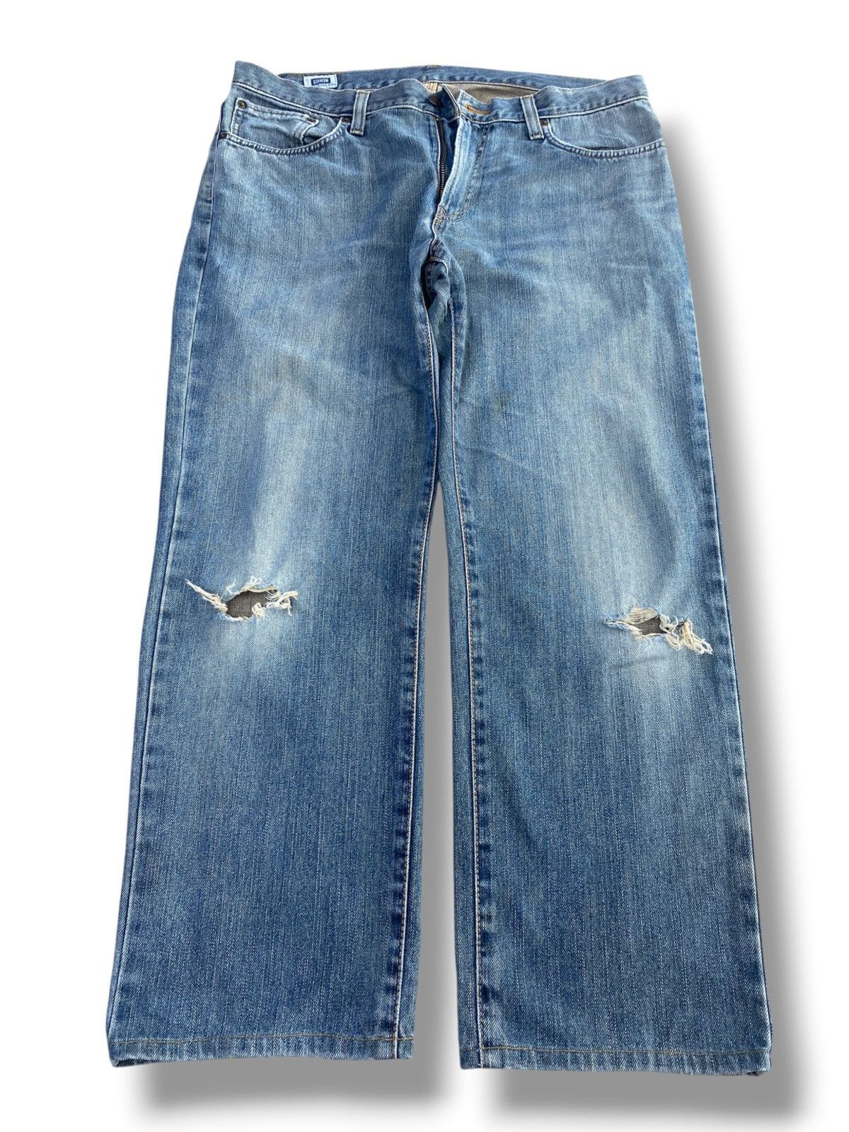 Edwin Vintage Edwin 403 Faded Wash Ripped Style Loose Jeans Size US 36 / EU 52 - 1 Thumbnail