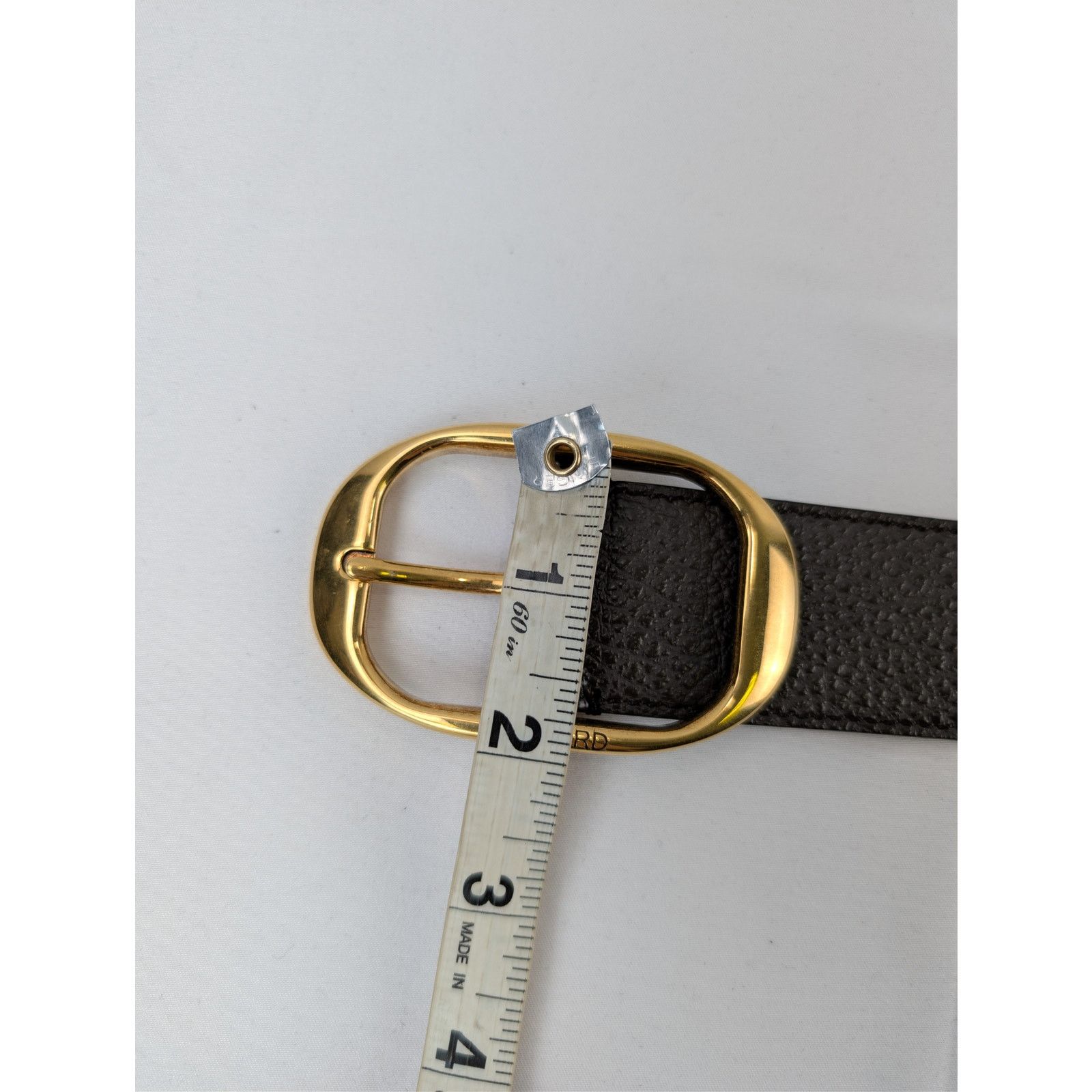 Tom Ford o1rshd1 Size: 100 / Men's Vacchetta Leather Oval-Buckle Belt Size 40 - 17 Thumbnail